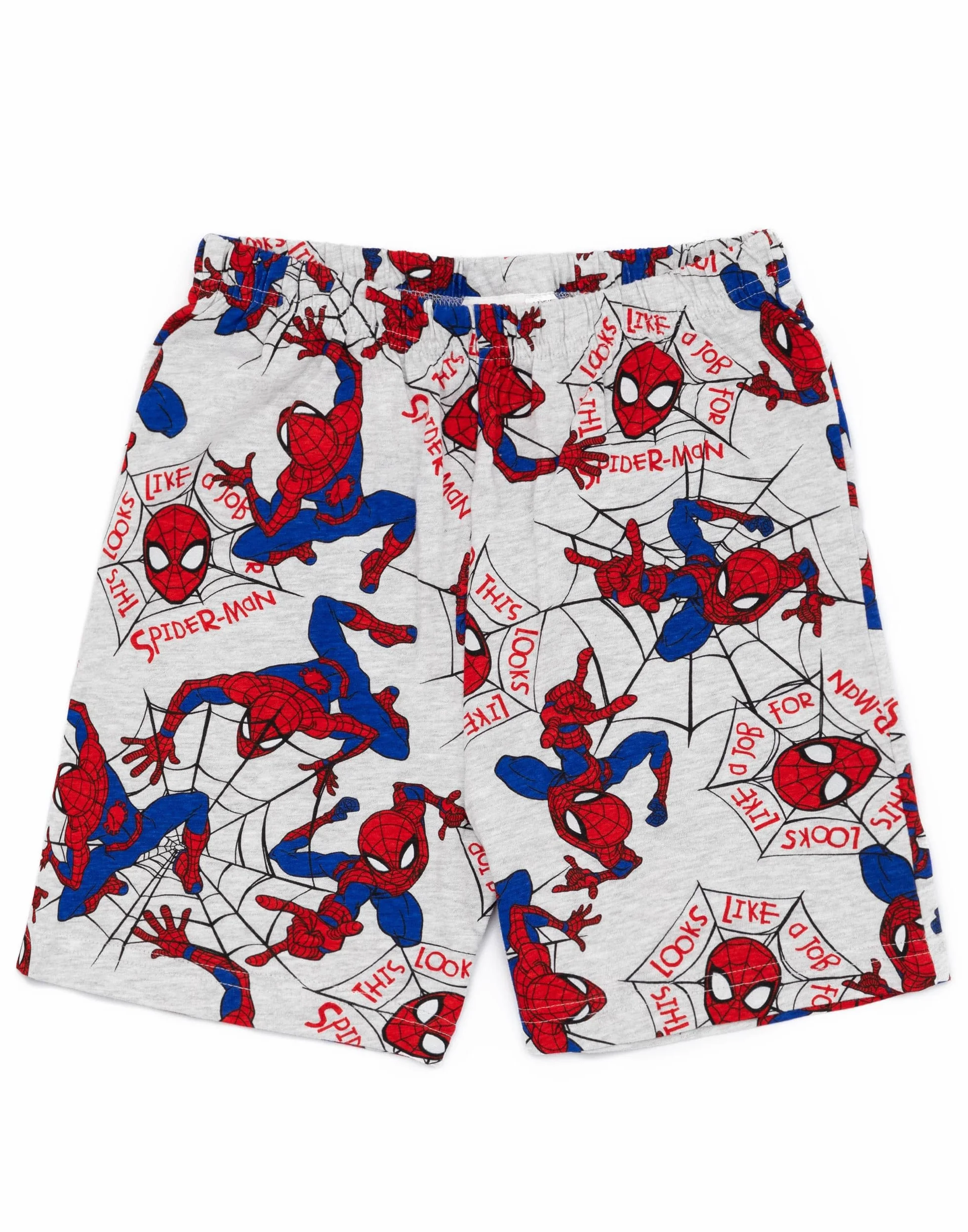 Marvel Spider-Man piżama chłopięca | Szary T-Shirt z krótkim rękawem dla dzieci Superhero Zestaw Pjs | Prezenty z postaciami z komiksów filmowych