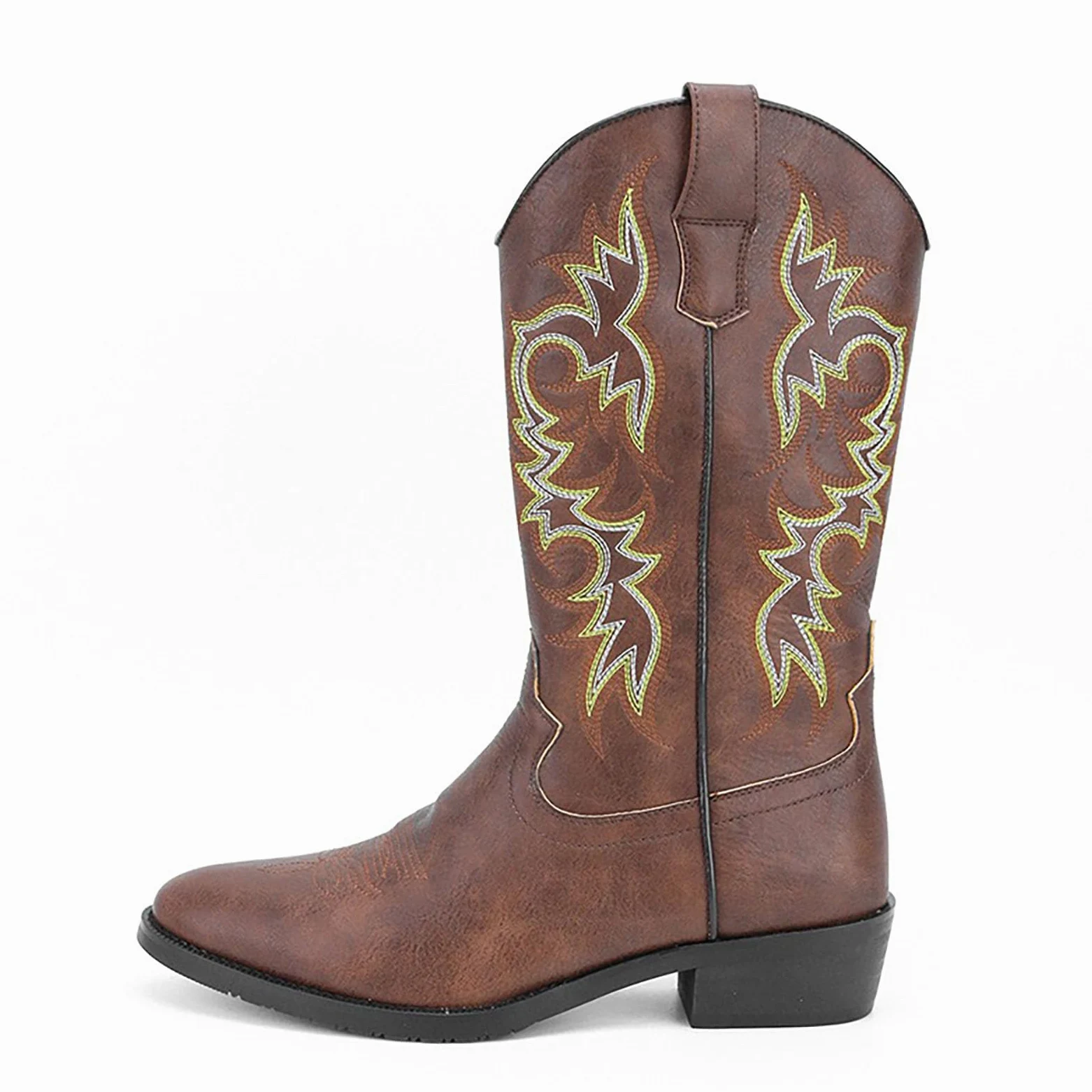 Kowbojskie buty dla mężczyzn szpiczasty nosek postarzane buty robocze haftowane buty zachodnie tradycyjne buty wiejskie