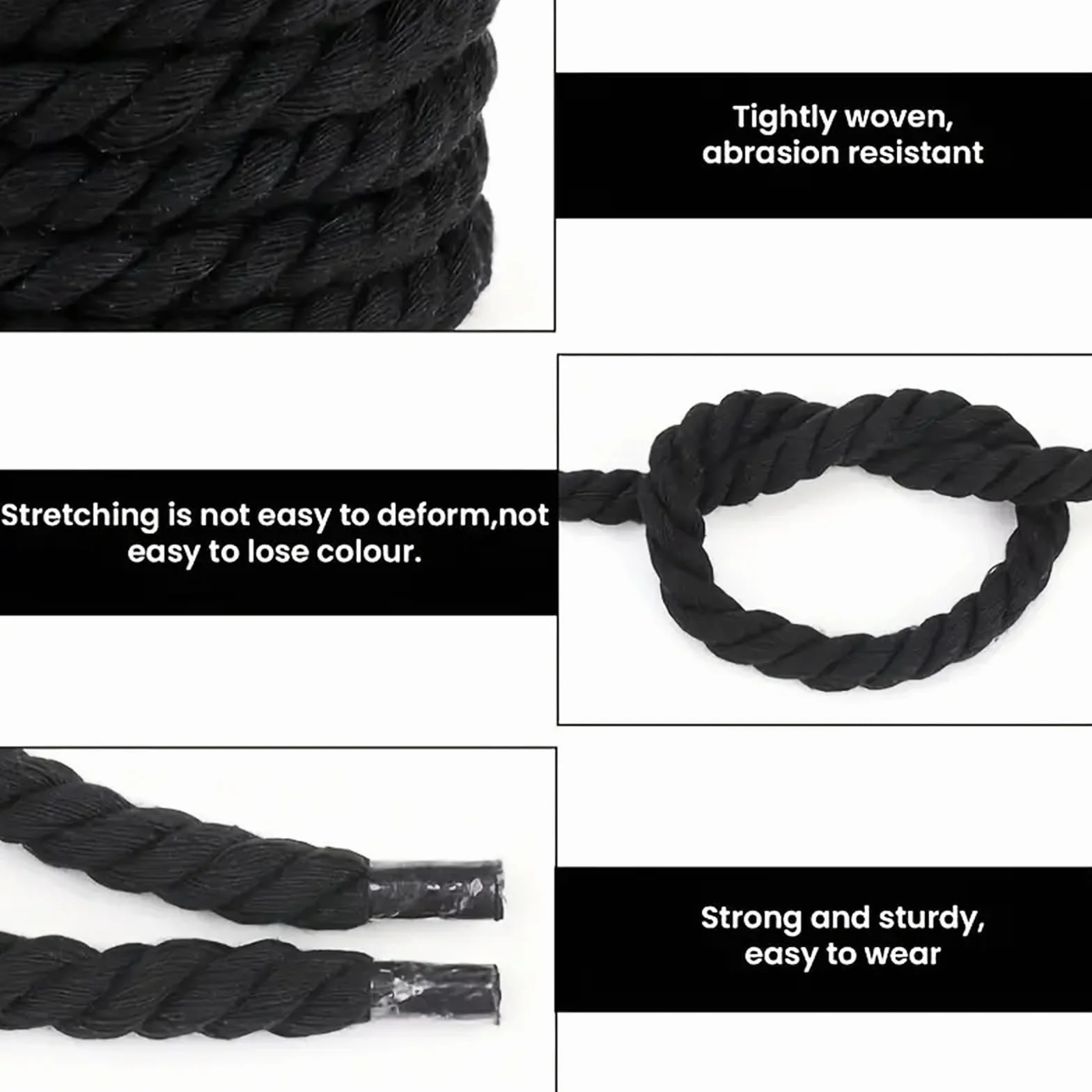 2 pary sznurowadeł typu Rope Laces, grube sznurowadła do Air Force 1, kolor czarny i różowy, okrągłe sznurowadła 12mm, Shoe Laces, grube sznurowadła do trampek, butów do biegania, butów