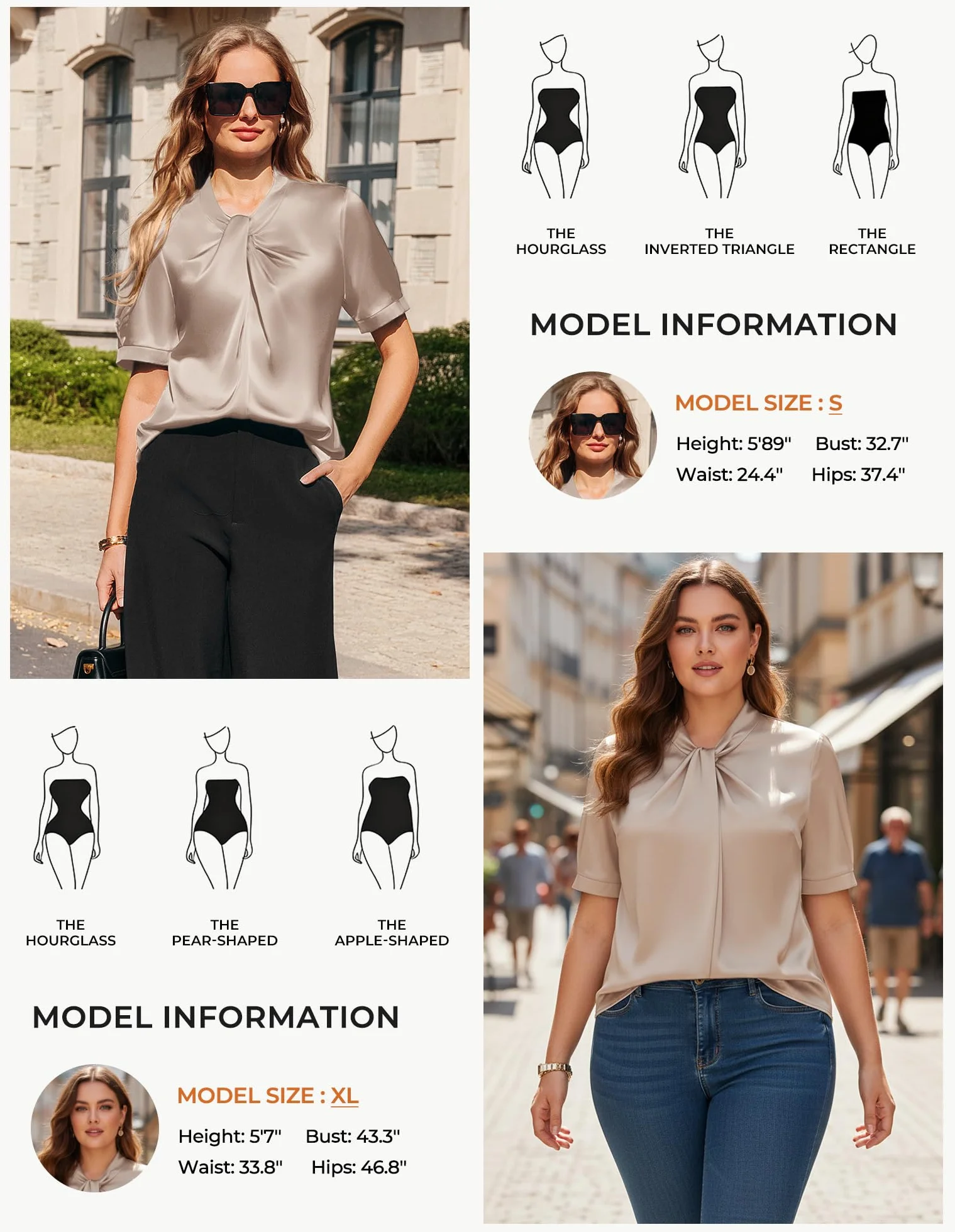 GRACE KARIN Damska satynowa bluzka z krótkim rękawem letni top elegancka jedwabna elegancka koszula na co dzień biuro robocze topy dla kobiet UK