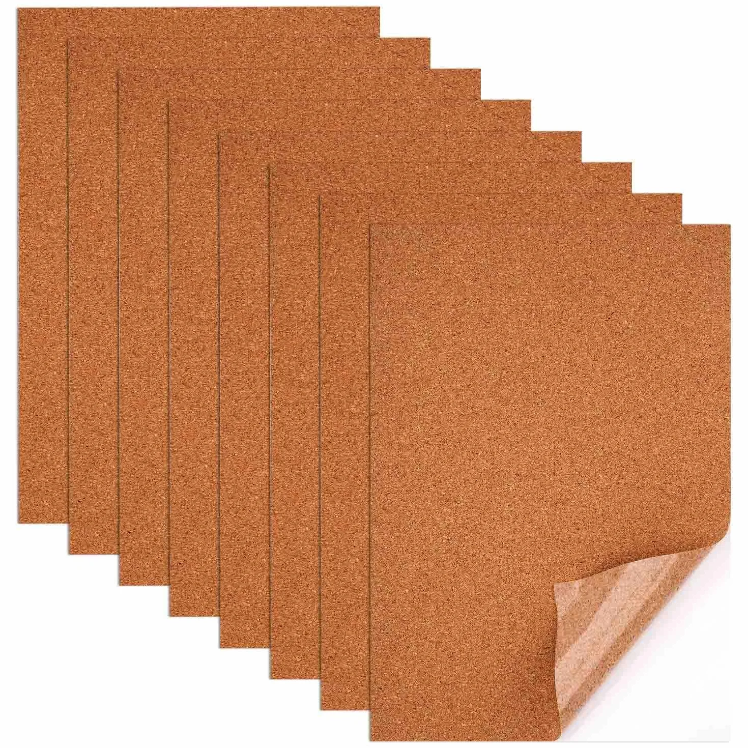 8szt Samoprzylepnych Arkuszy Korkowych, 300x210x1mm Podkladki Korkowe Arkusze Plytek Korkowych Podklad Korkowy Tablica Korkowa z Podkladem Samoprzylepnym do Podstawek Rekodzielniczych