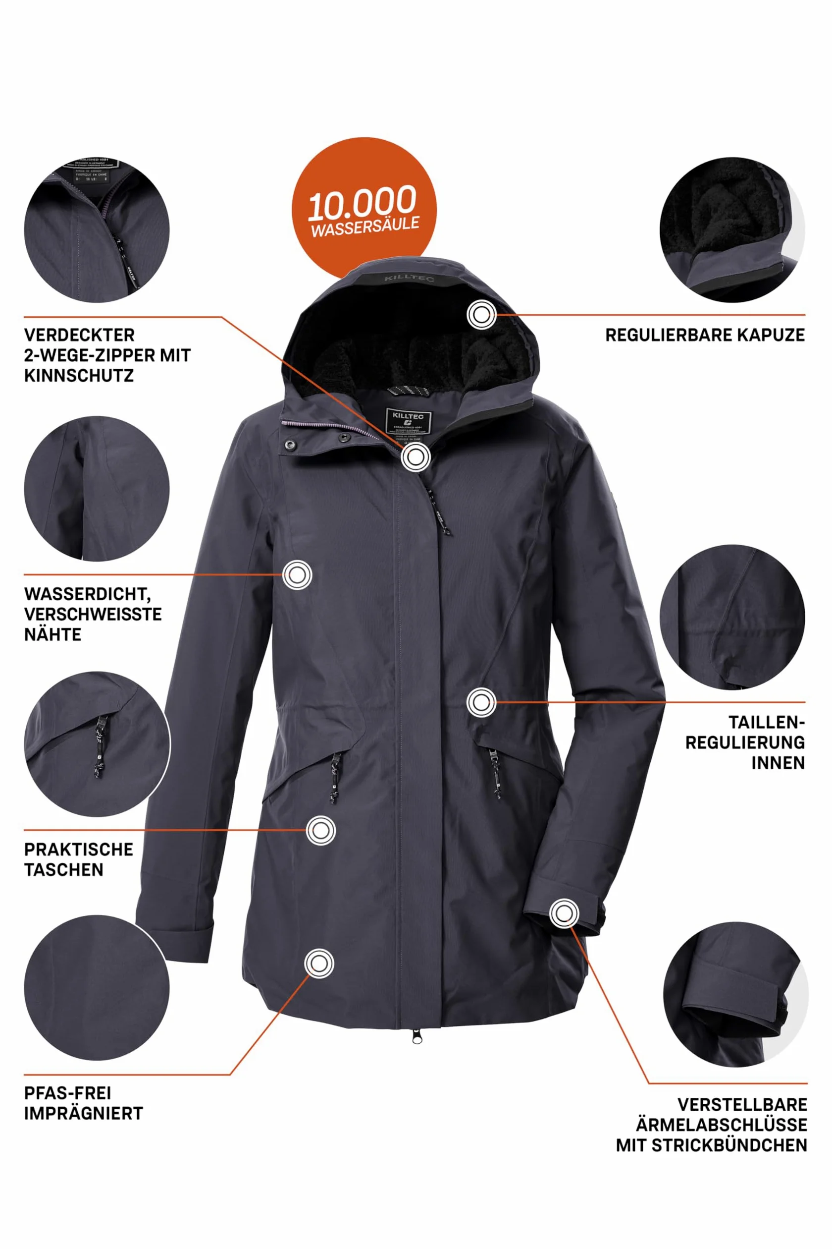 Killtec Parka outdoorowa/funkcjonalna parka z kapturem Kobiety Kow 19 Wmn Prk