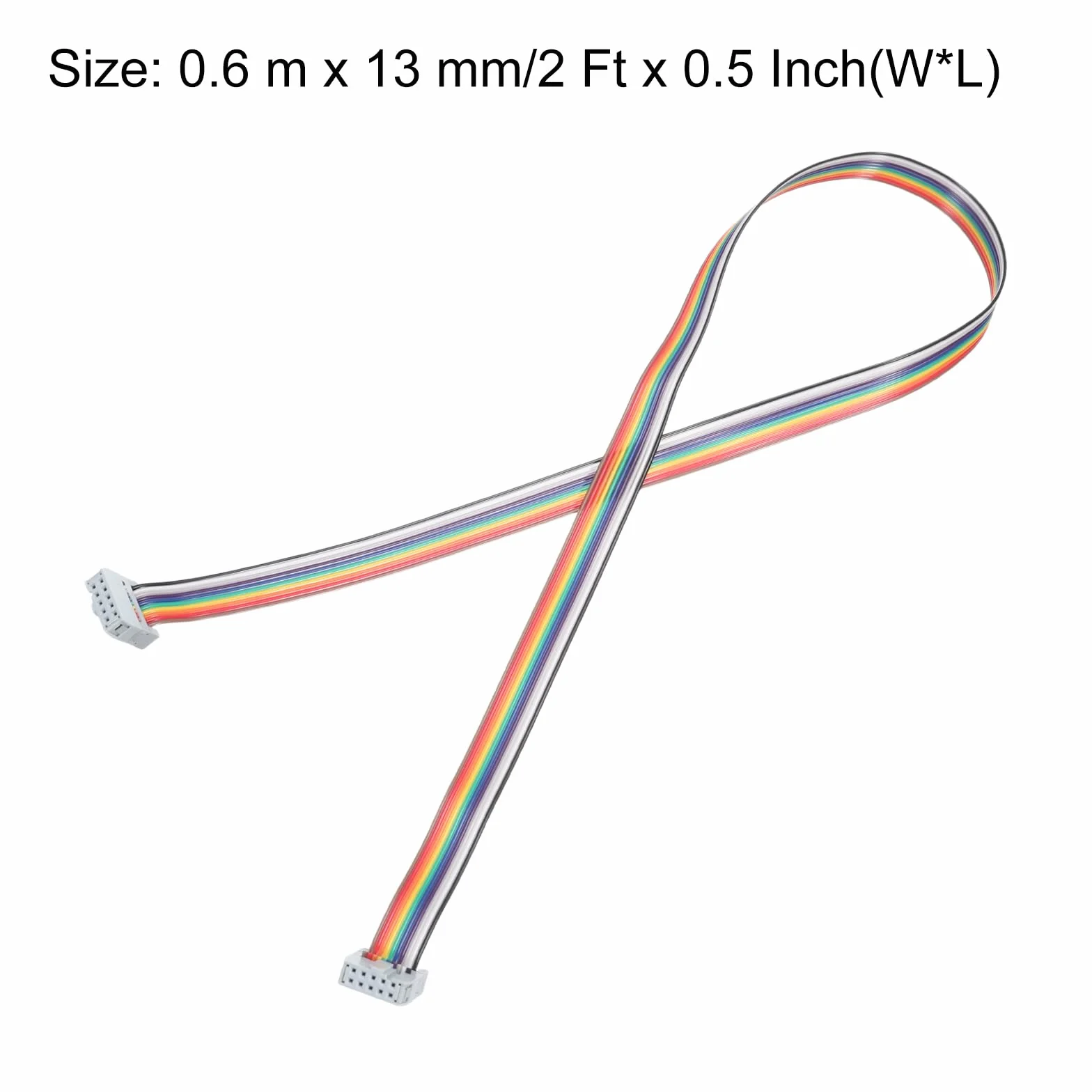 QUARKZMAN IDC tęczowy kabel płaski 2,54 mm Pitch 10 Pin kabel przyłączeniowy FC podwójna żeńska szara wtyczka do eksperymentu DIY 1 m długość 1 sztuka