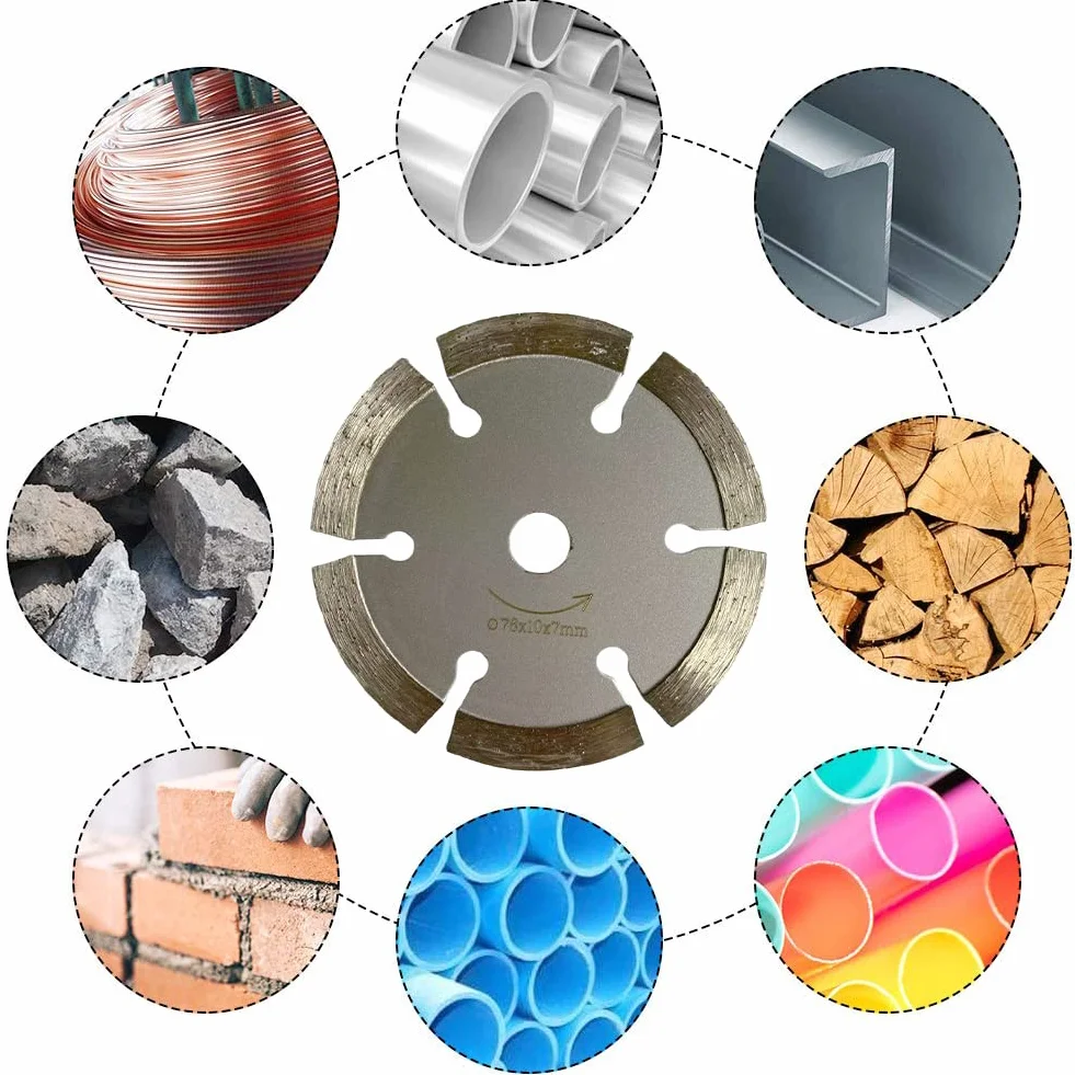 SEMINISMAR Tarcze diamentowe 76 mm, tarcza do piłowania 76 mm, tarcza tnąca, diamentowa, do twardych płytek, kompatybilna z tarcza kątowa
