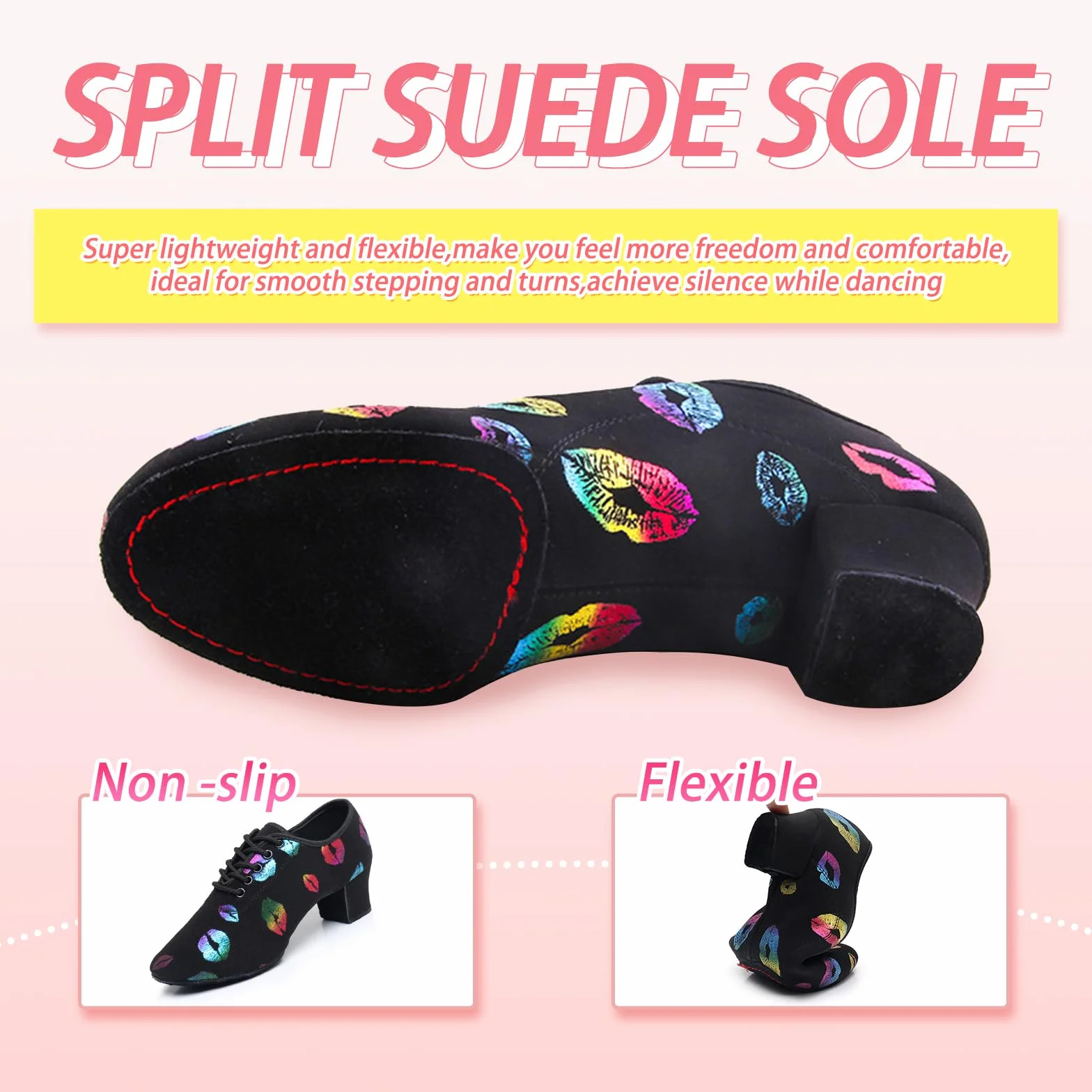 Inlefen Damskie buty do tańca latynoamerykańskiego dziewczyny Tango Sasha Jazz Taniec nowoczesne buty do tańca damskie buty do tańca 5 cm Oxford Cloth profesjonalne buty do tańca