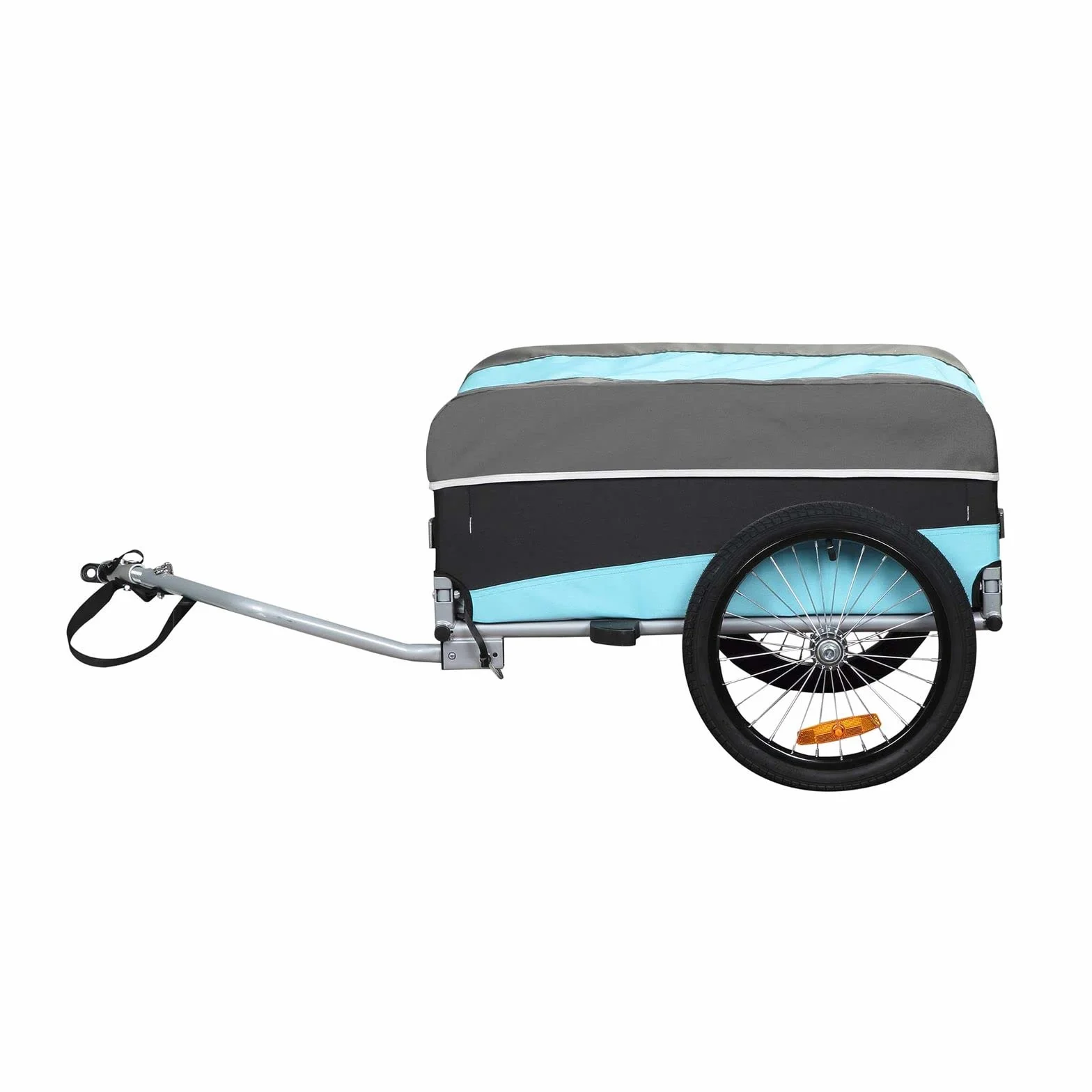 SAMAX Transport przyczep rowerowych z pokrowcem i sprzęganie, bagaż podręczny 40 kg / 120 litrów w kolorze niebieskim/szarym - edycja sportowa