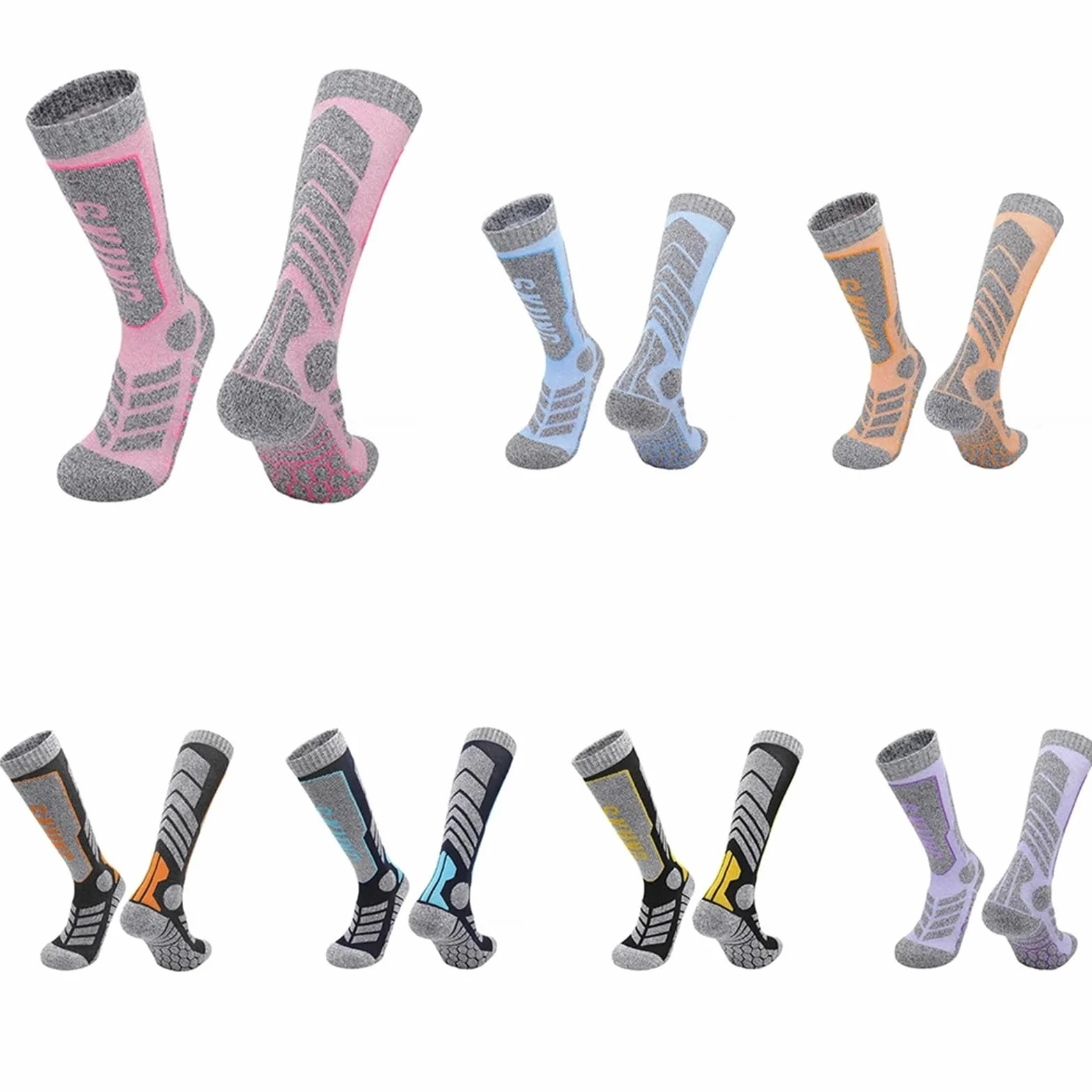 Fashion Thermal Ski Socks for Men – Thick Cotton Sports Compression Socks for Skiing, Snowboarding, Cycling, & Soccer