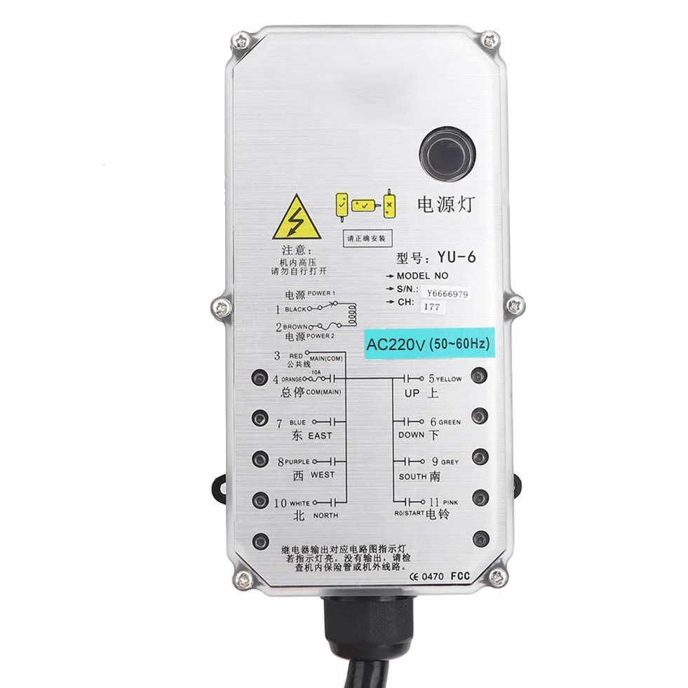YU-6 sterownik podnośnika z jednym uchwytem pilot zdalnego sterowania 800 MHz przemysłowy elektryczny przełącznik przyciskowy (AC220 V)