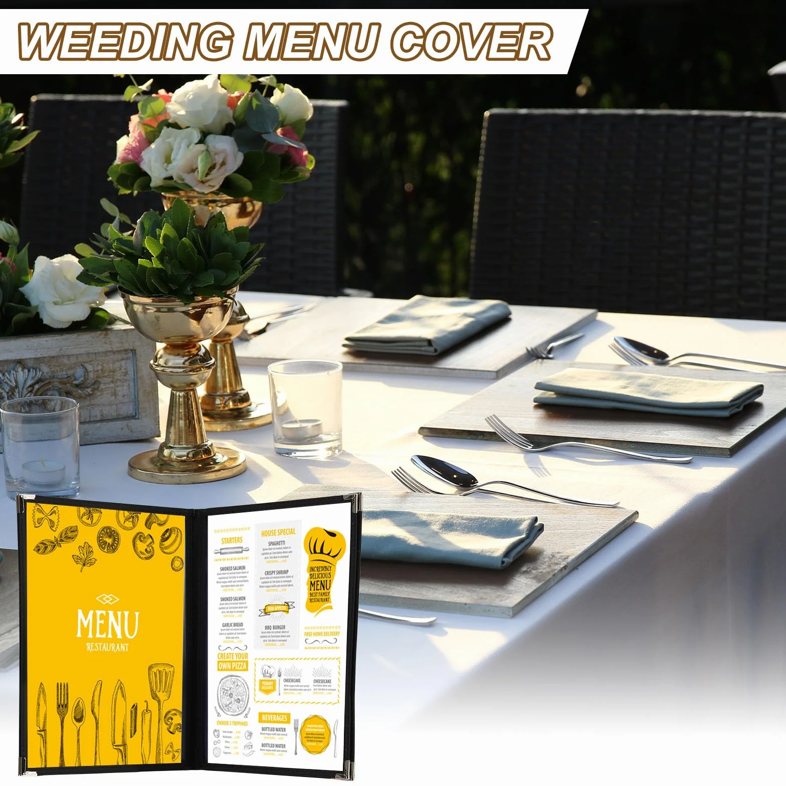 PATIKIL Okładki menu, 20 sztuk, pokrowiec na restaurację, przezroczyste rękawy, przezroczyste, 4 strony, 8 stron, plastikowe foldery, foldery, do baru, restauracji, ciężarówki, koktajli, menu, czarne,