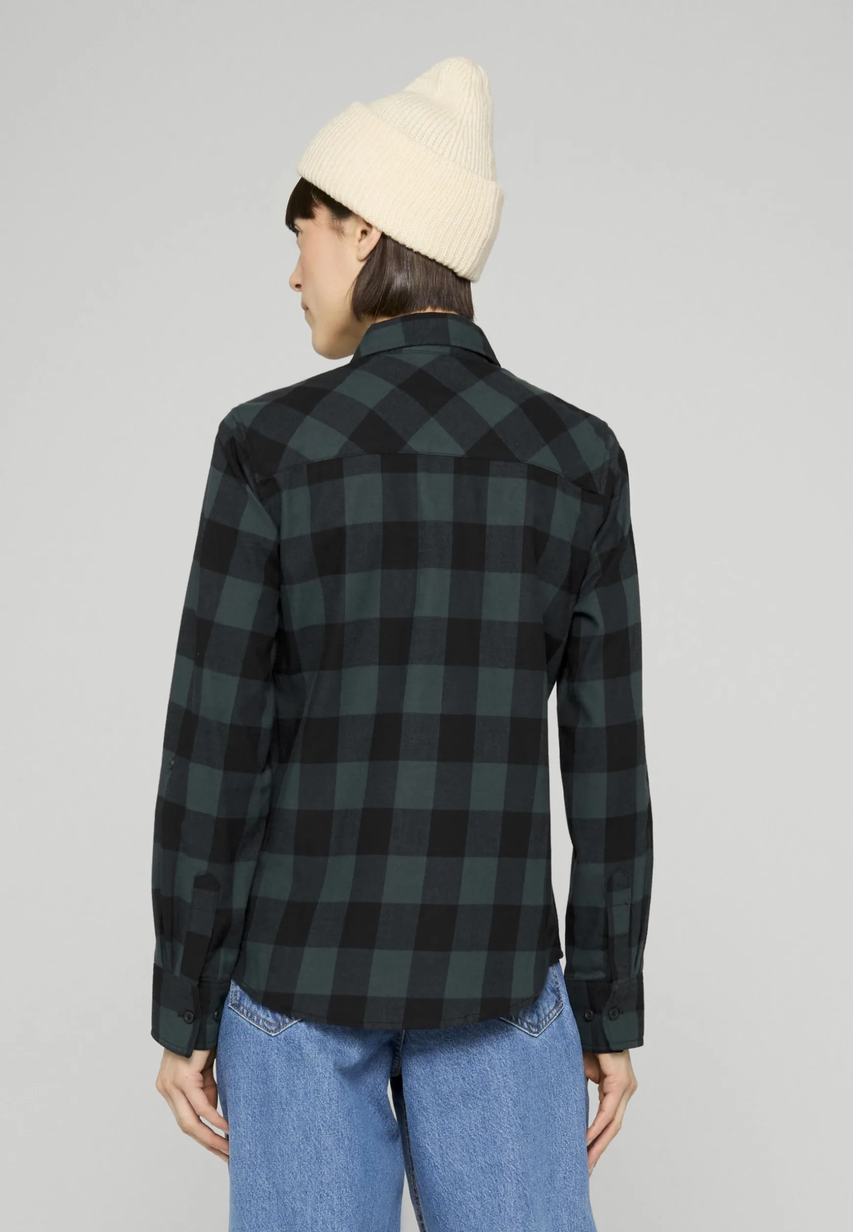 Urban Classics Ladies Turnup Checked Flanell Shirt Koszula Kobiety , Jasper/czarny , M