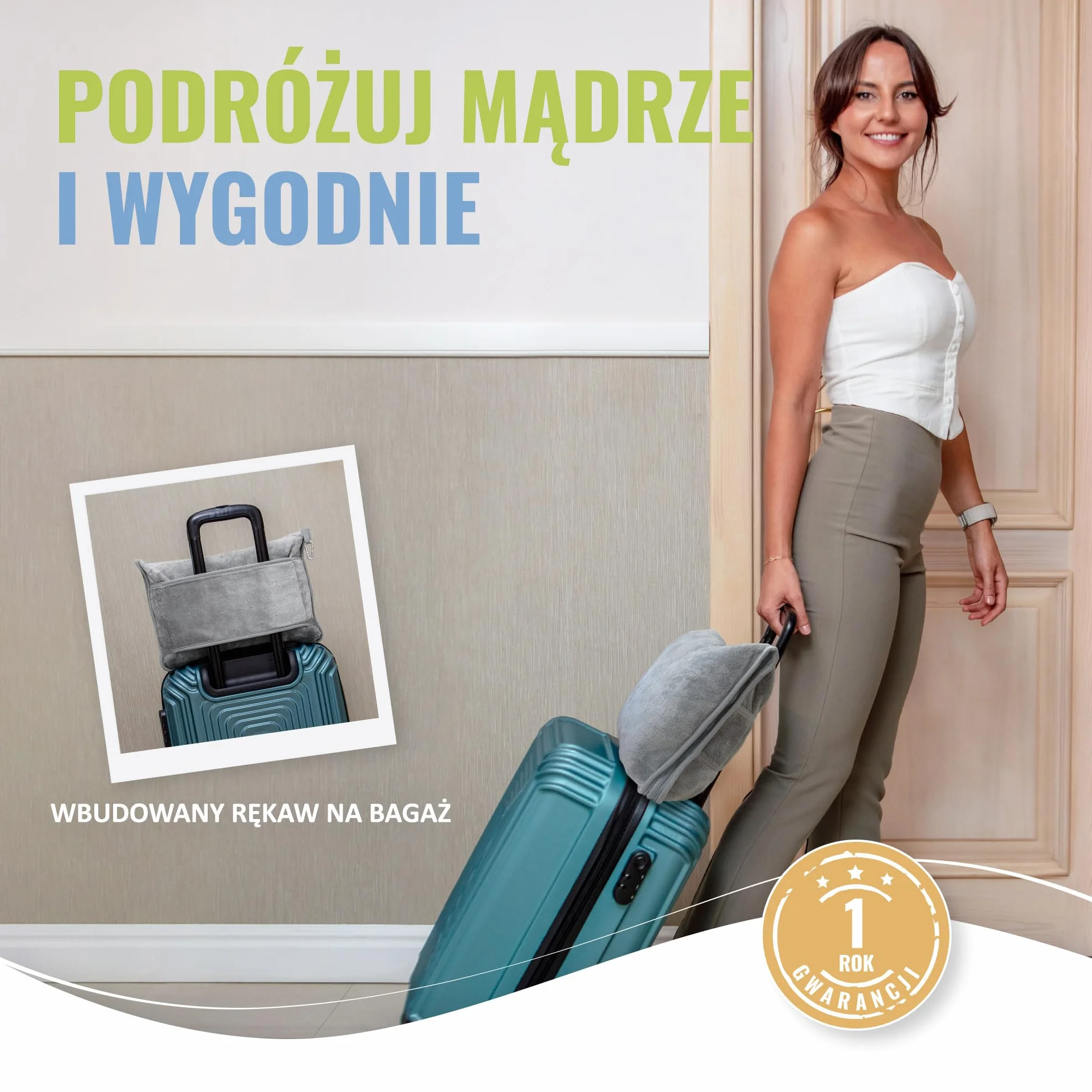 BOACAY Miękki i Ciepły Koc Podróżny do Samolotu i Samochodu - Niezbędnik Długiego Lotu dla Kobiet, Mężczyzn, Dzieci - Poduszka Kompaktowa z Rękawem na Bagaż i Klipem na Plecaka