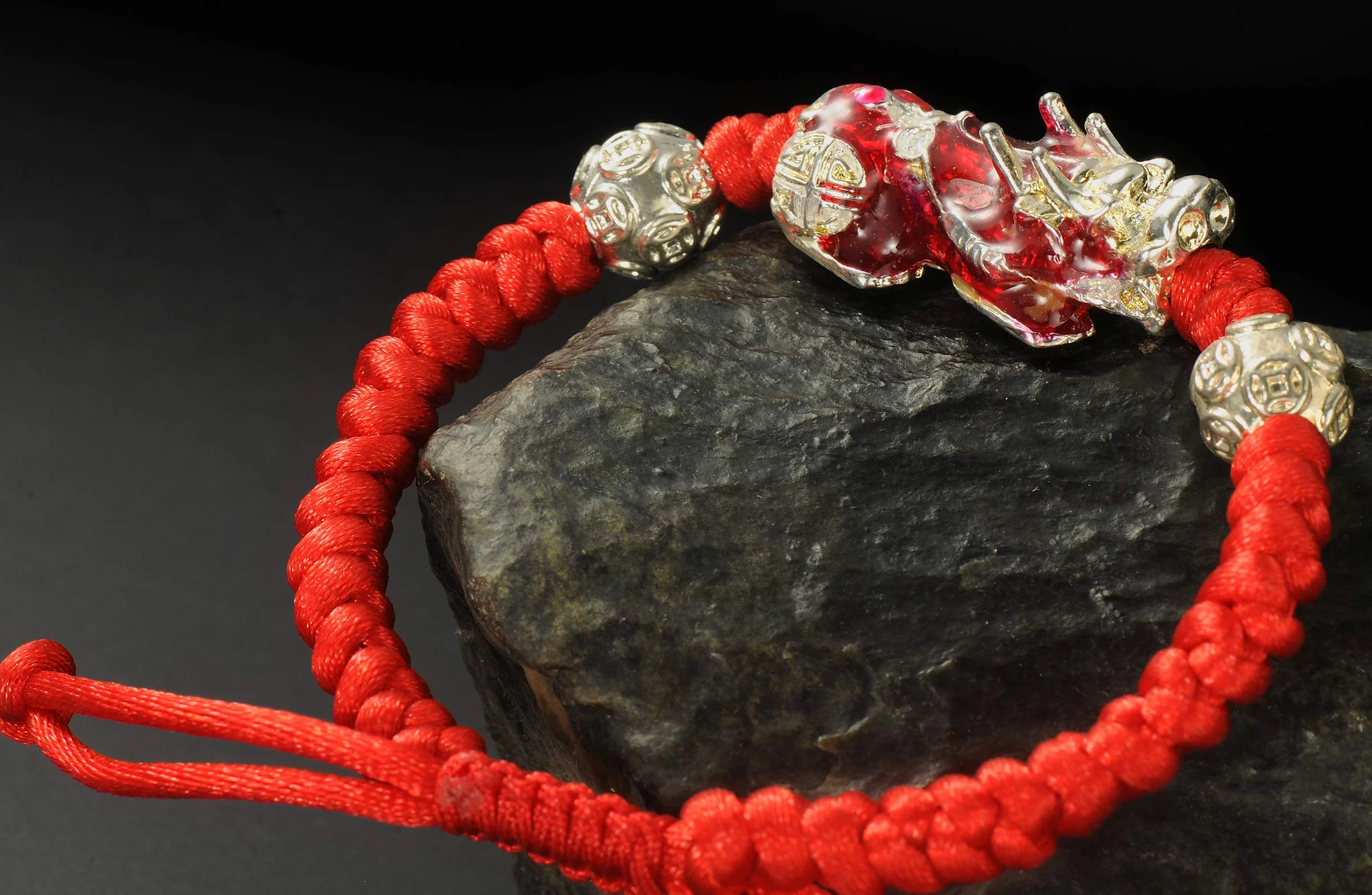 Pixiu regulowana pleciona bransoletka z liny szczęścia bogactwa amulet biżuteria
