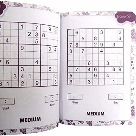 Squiggle A5 kwiatowy sudoku podróżny rozmiar 128 pg puzzle książki - zestaw 2 szt