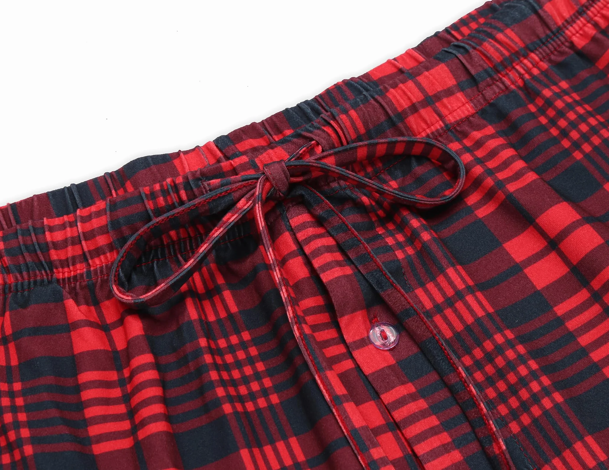 Ekouaer Spodnie piżamowe męskie długie w kratkę z kieszeniami S-3XL