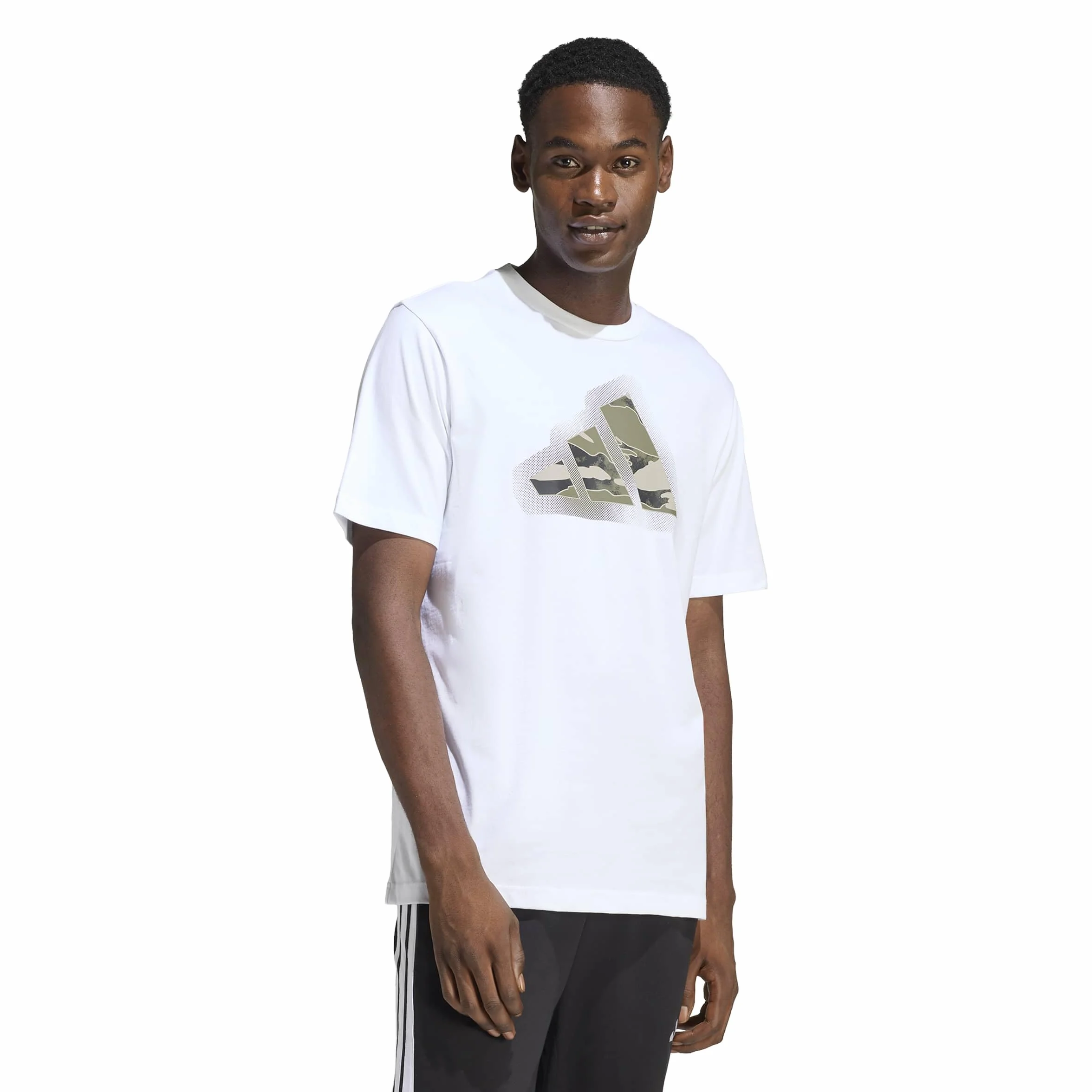 Adidas Heren Camo Modern Logo Graphic T-Shirt White XXL