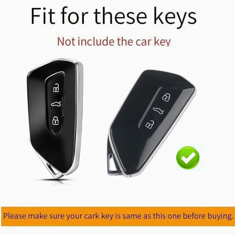 ontto Etui na kluczyki samochodowe pasuje do VW Golf 8, GTI, ID.3, ID.4, ID.6, ID.7, Tiguan, Passat B9, do Skoda Octavia Seat, Leon, Born, etui na klucze, z włókna węglowego, etui ochronne na pilot