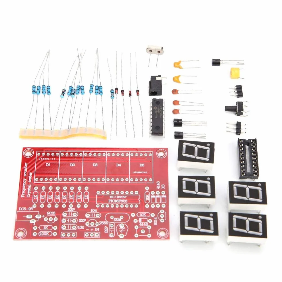 Zestaw wskaźników częstotliwości DIY 1 Hz-50 MHz kryształowy oscylator zestaw tester z 5-cyfrowym wyświetlaczem tuby
