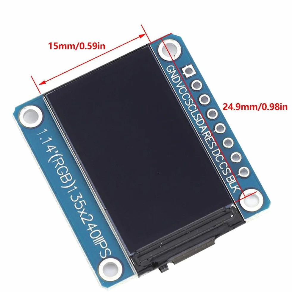 3.3V moduł ekranu tft IPS wysokiej jakości 1.14 Cal 8Pin ST7789 komponenty elektroniczne moduł wyświetlacza LCD rozdzielczość 135x240