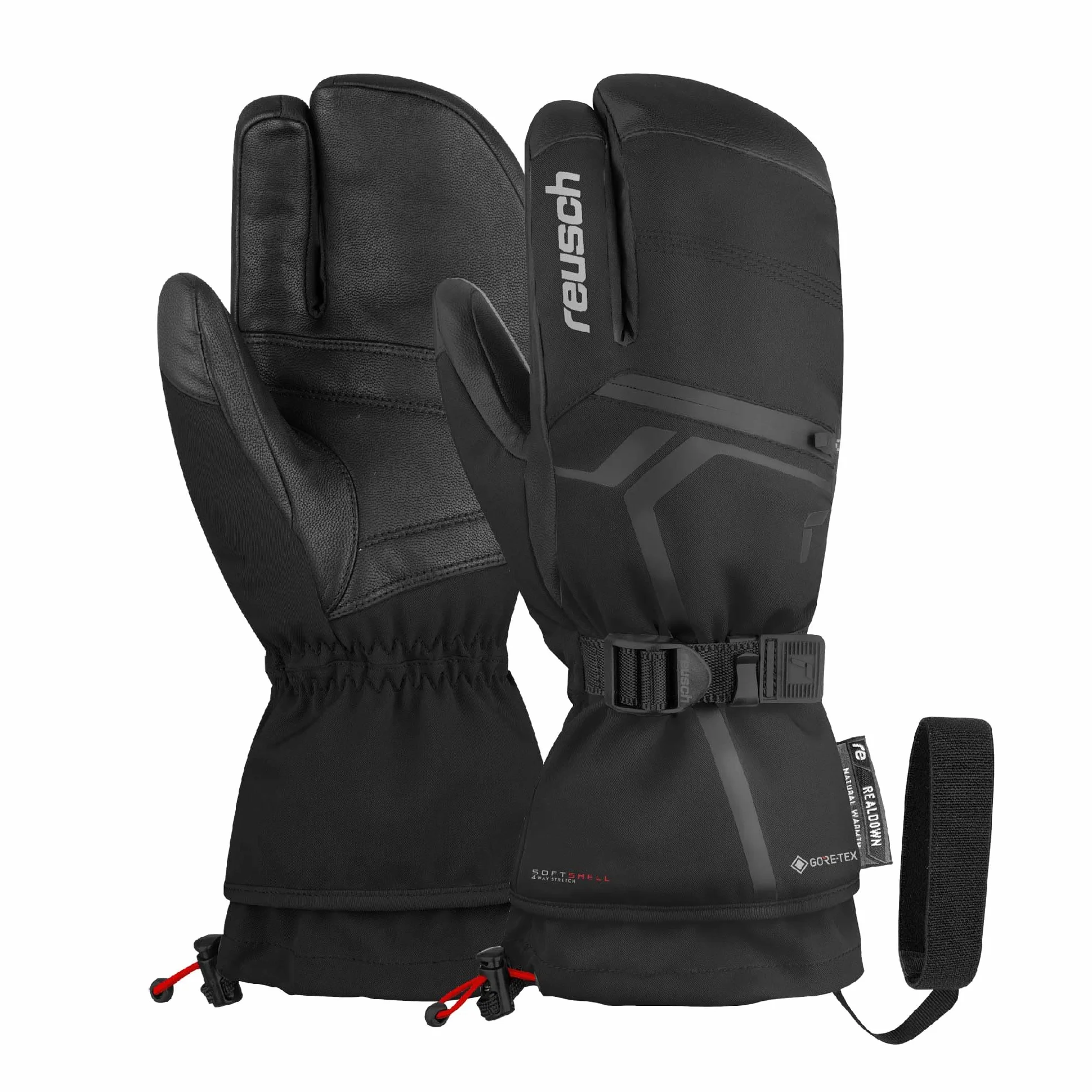 Reusch Wyjątkowo ciepłe, wodoodporne i oddychające rękawice narciarskie z puchem Mężczyźni Down Spirit Gore-tex rękawica 3-palcowa