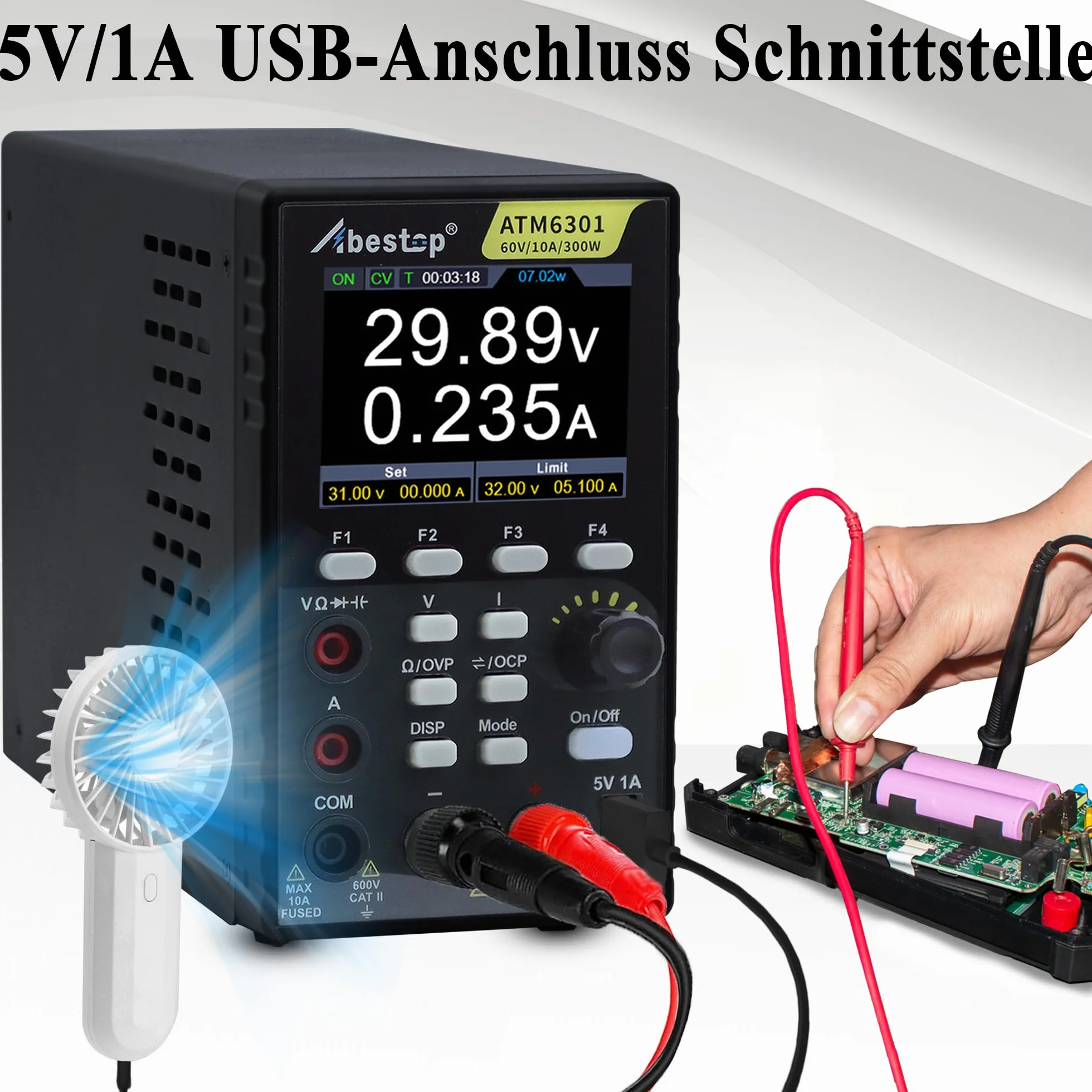 Multimetr DC 2 w 1 ATM6301 0-60 V 0-10 A 300 W 2,8-calowy wyświetlacz LCD USB
