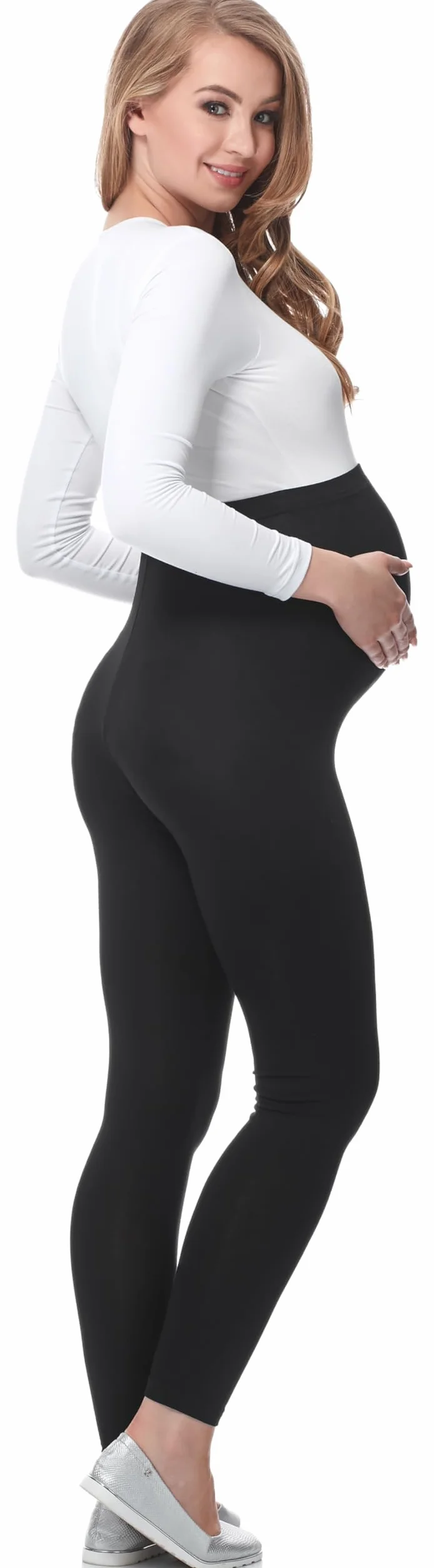 Be Mammy Długie Legginsy Ciążowe z Wiskozy BE-02 2er Pack