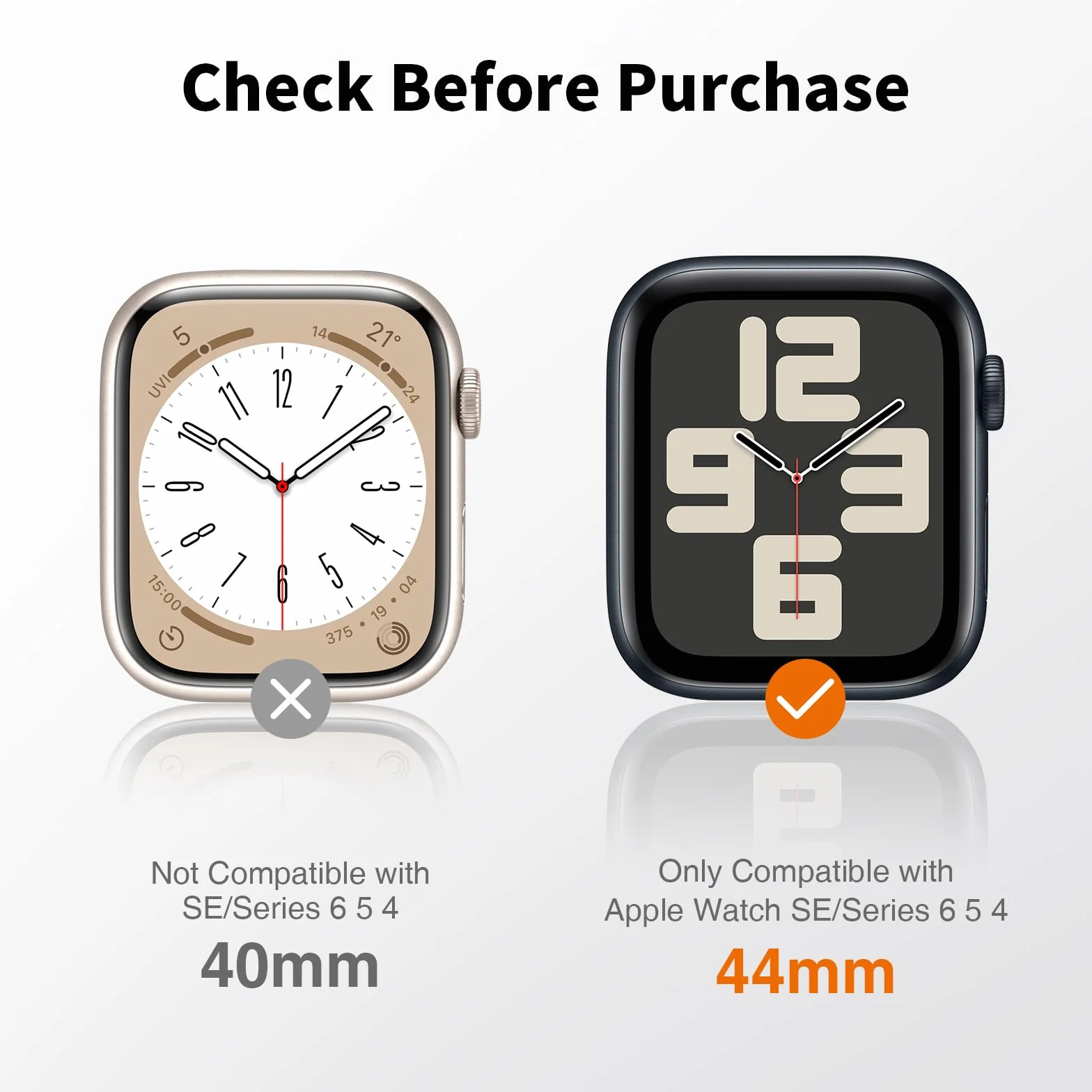LK 8 sztuk folii ochronnej do Apple Watch Series SE3/SE2/SE/6/5/4 44 mm folia ochronna na wyświetlacz, pełne pokrycie, bez pęcherzyków powietrza, pełne pokrycie, wysoka jakość HD, elastyczna i odporna