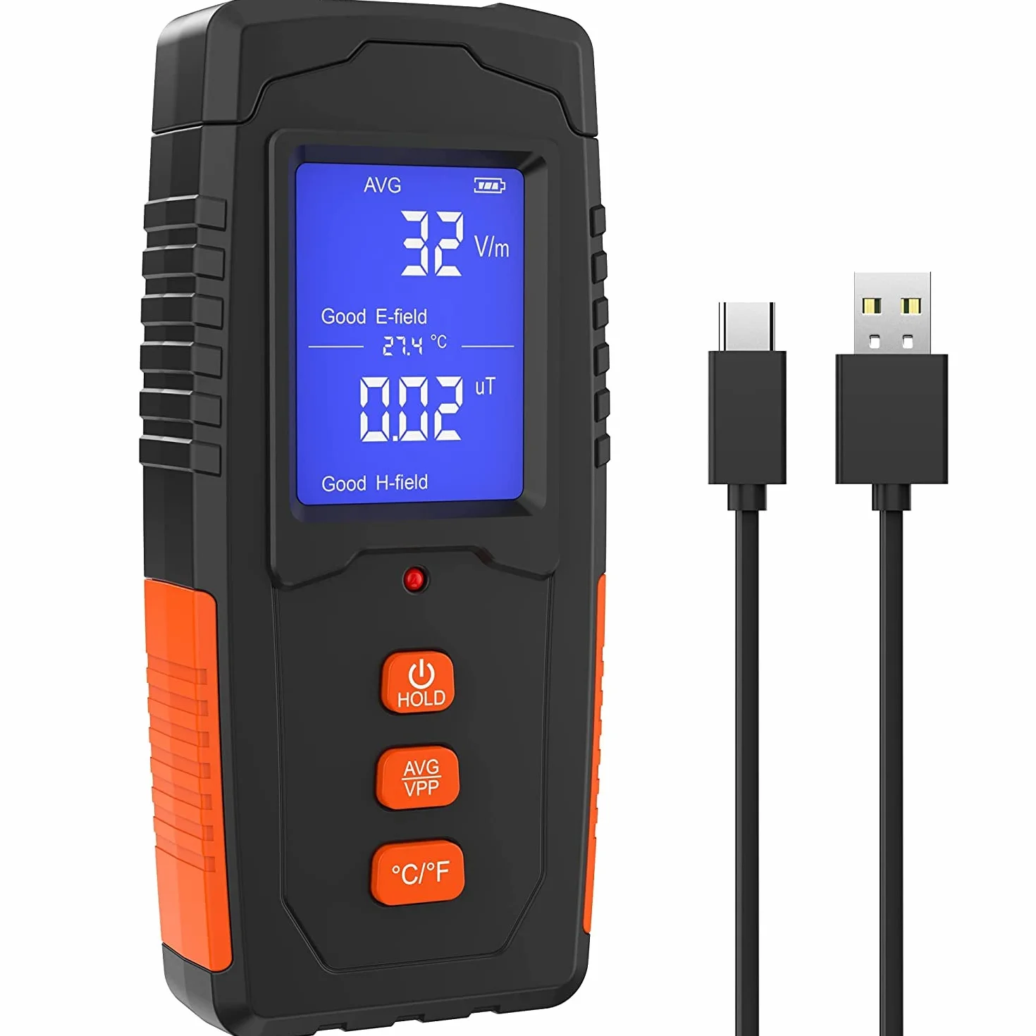 EMF miernik wielokrotnego ładowania, elektromagnetyczny, czujnik promieniowania, ręczny cyfrowy czytnik LCD, EMF, miernik temperatury, tester do inspekcji domowych, na zewnątrz i na duchy