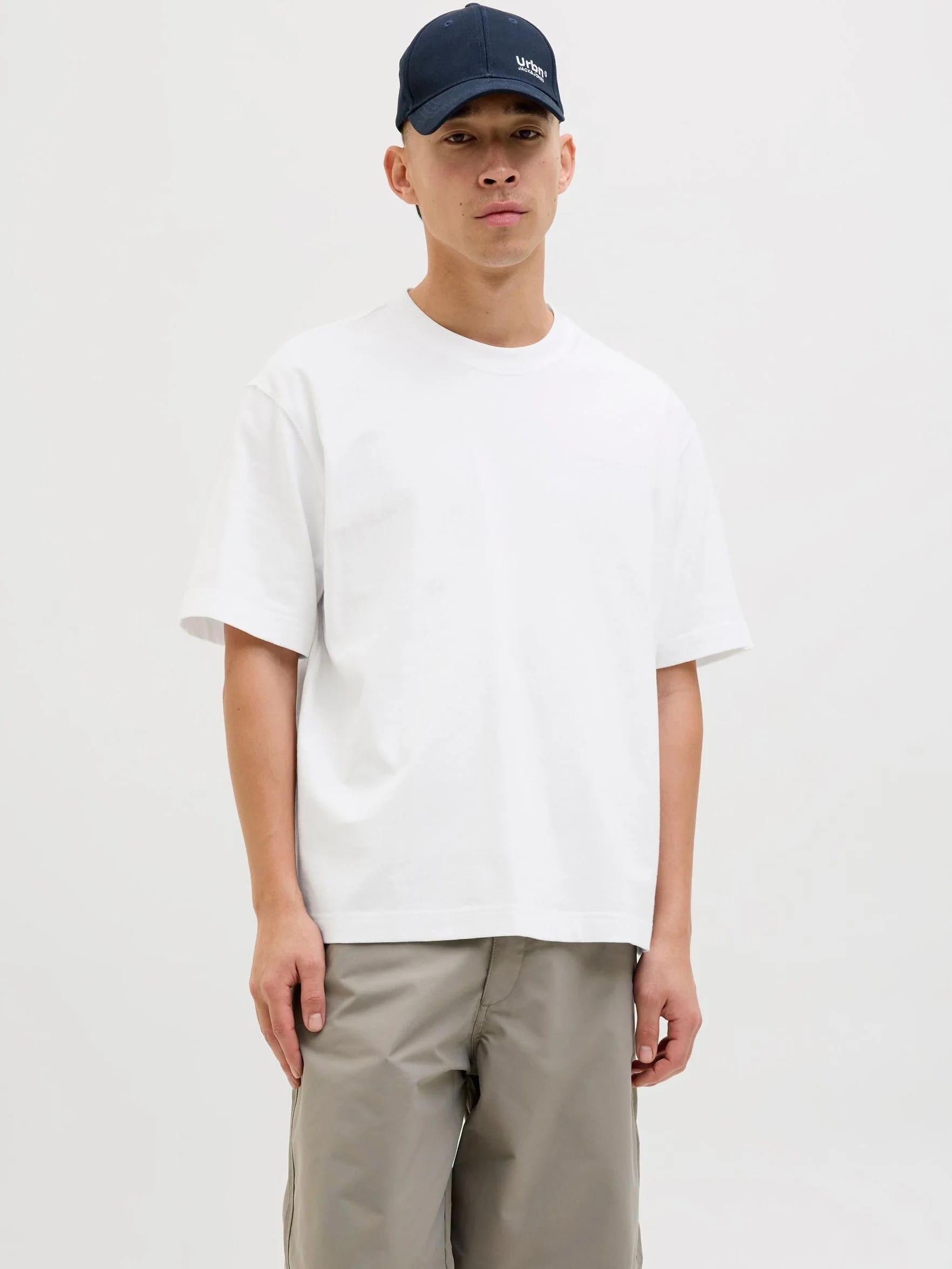 JACK & JONES Męska koszulka z nadrukiem na plecach Jcointerlude Easter Tee SS Crew Neck, Bright White, L