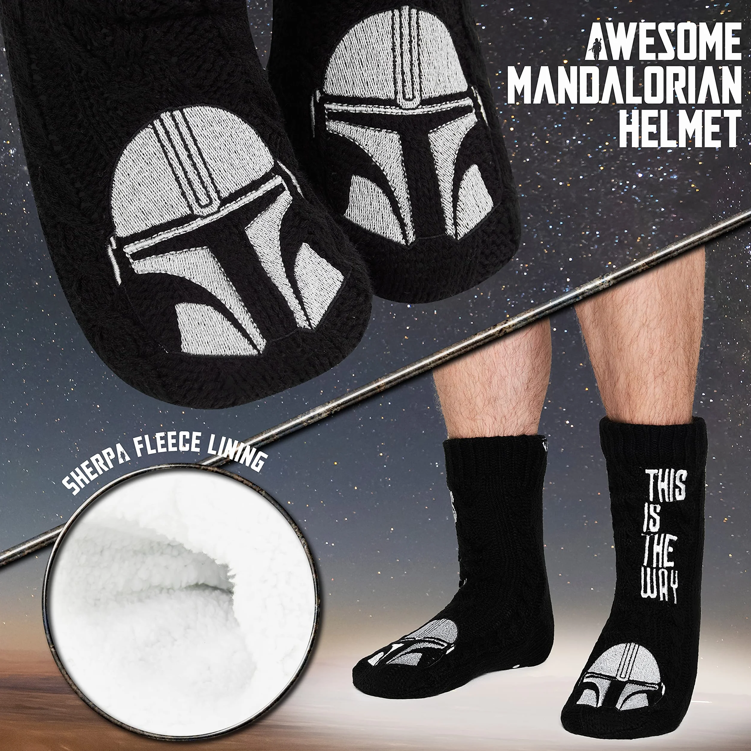 The Mandalorian Fluffy Socks, skarpetki męskie Baby Yoda, ciepłe skarpetki z dzianiny