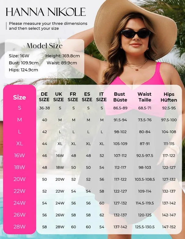 Hanna Nikole Strój kąpielowy dla kobiet plus size brzuch push-up jednoczęściowy strój kąpielowy krzyżowa sukienka plażowa strój kąpielowy z szortami kąpielowymi miękki strój kąpielowy