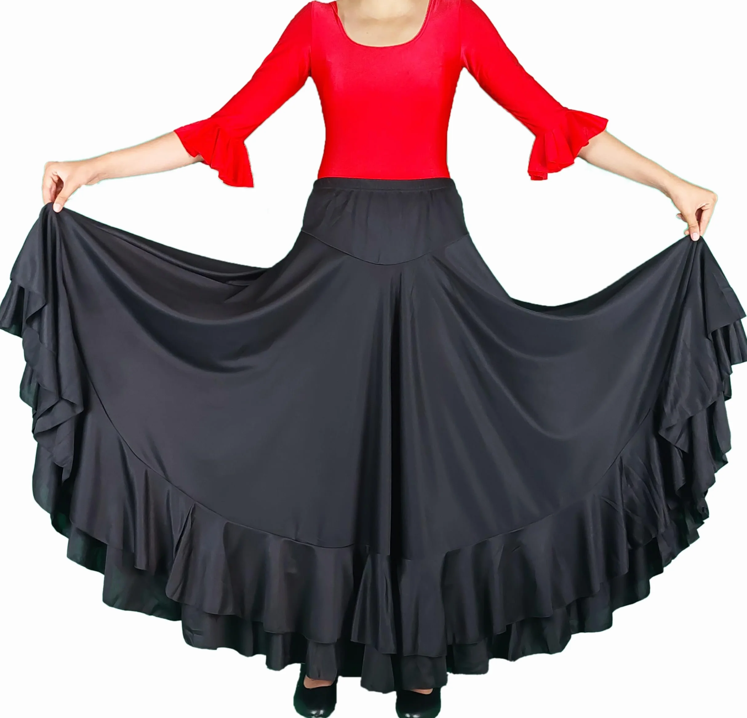 Jupe Flamenco de Danse Flamenca Gitane andalouse Noir Adulte