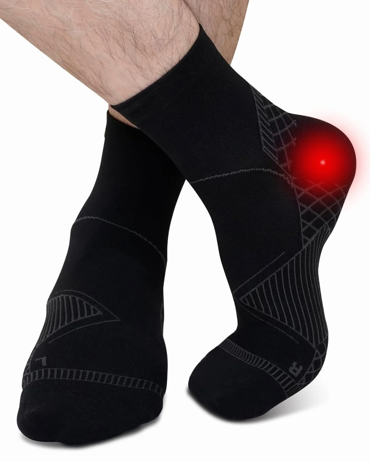 Skarpety Kompresyjne Mężczyźni Kobiety: Terapia Neuropatii i Plantarnego Zapalenia Powięzi, Skarpety wspierające piętę, łuk stopy i ścięgno Achillesa - 1 Para