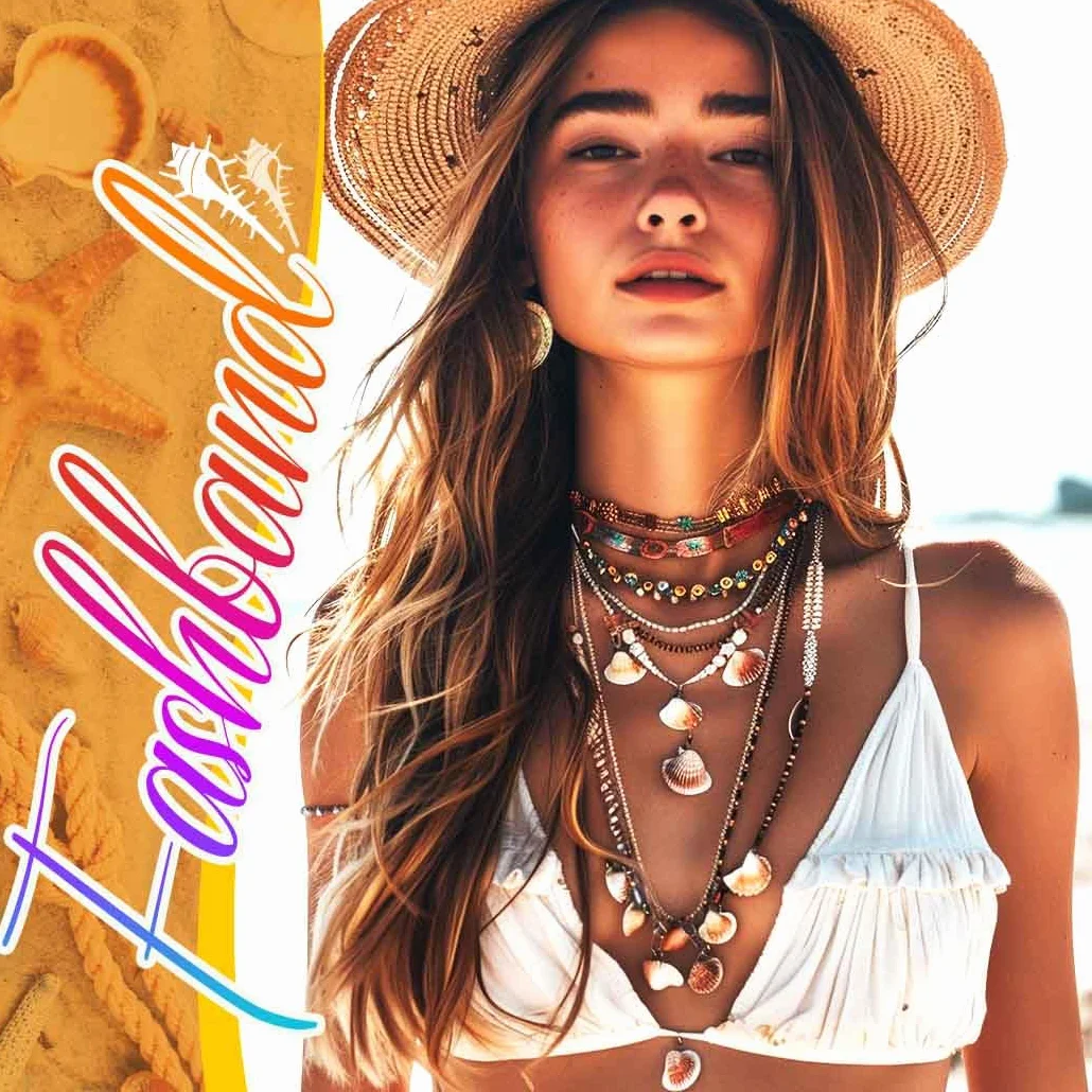 Naszyjnik Boho Kwiatowe Naszyjniki Warstwowe Naszyjnik Plażowy Łańcuszki Akcesoria dla Kobiet, Jeden rozmiar, koraliki, Bez kamieni szlachetnych