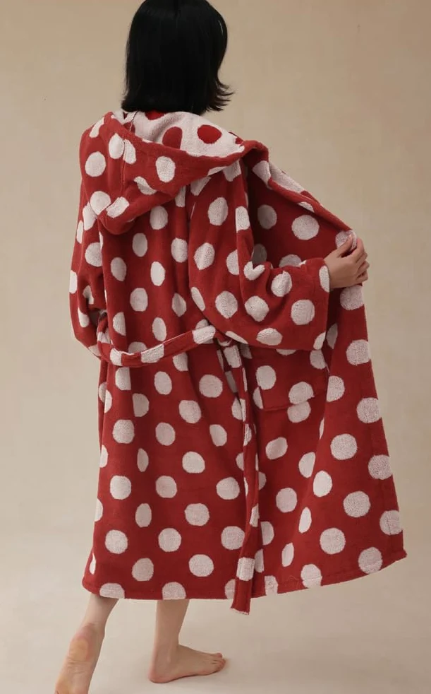 Damski szlafrok frotte, bawełniany szlafrok z kapturem, chłonny, gruby, długi szlafrok do spa, zimowy szlafrok pluszowy,E,One Size