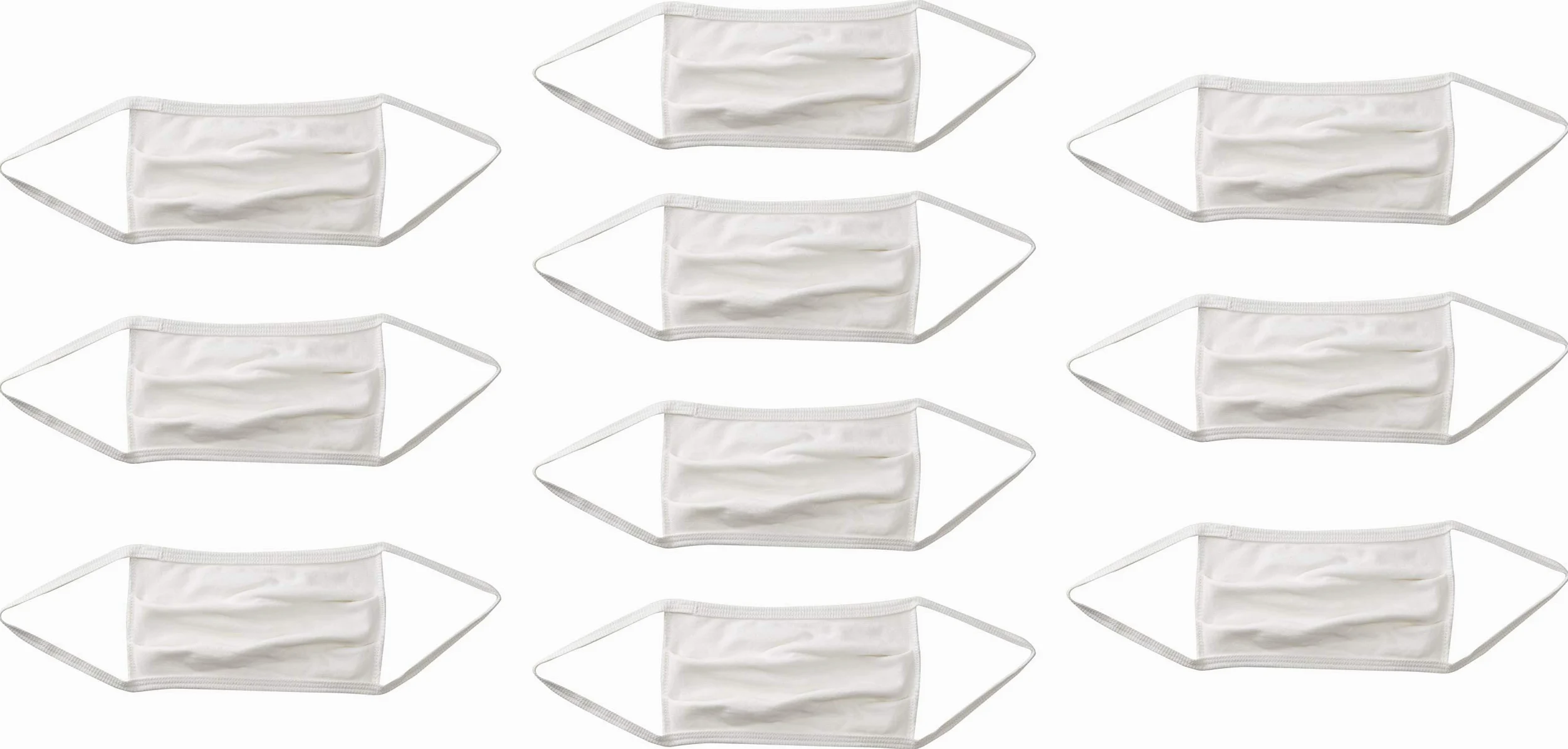 Hanes Face Mask, Pack of 10, White, One Size Fits Most