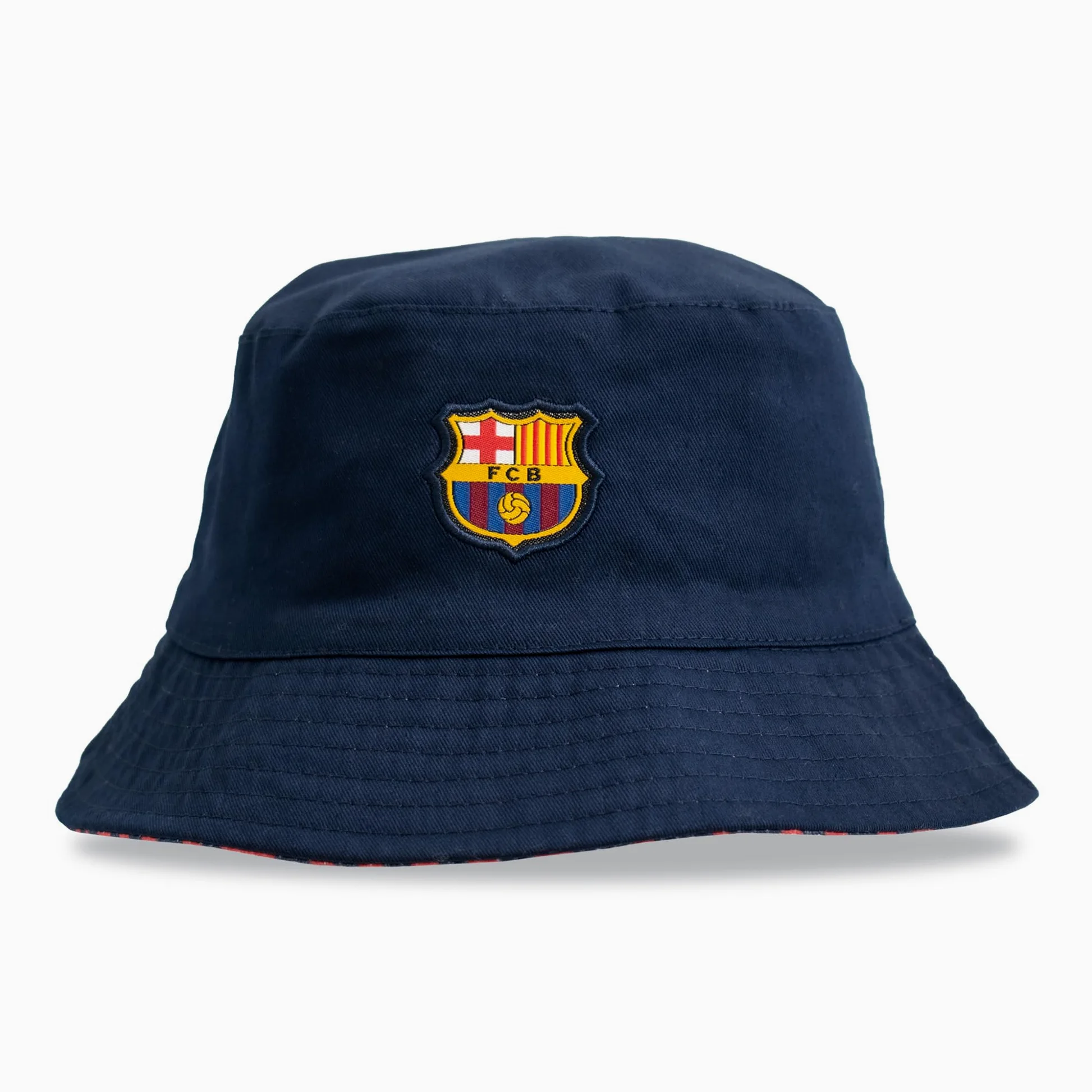 Hy-Pro Oficjalnie licencjonowany dwustronny kapelusz typu bucket Barcelona - męski kapelusz typu bucket z herbem drużyny, wygodny krój unisex 60 cm - stylowe nakrycie głowy na co dzień, granatowy i