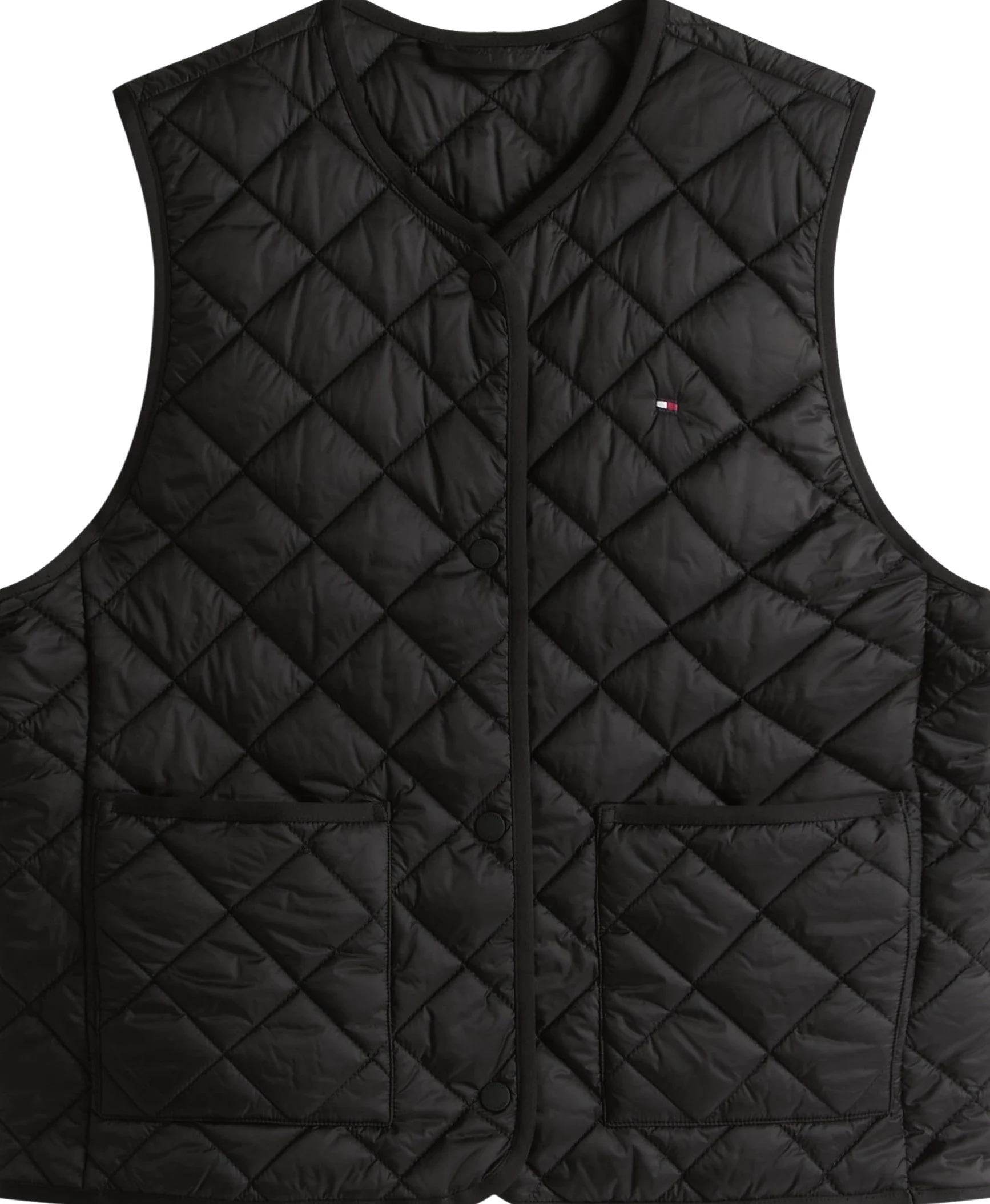 Tommy Hilfiger Damska kamizelka pikowana LW PADDED REG WW0WW47289, czarna, S, czarny (czarny), S