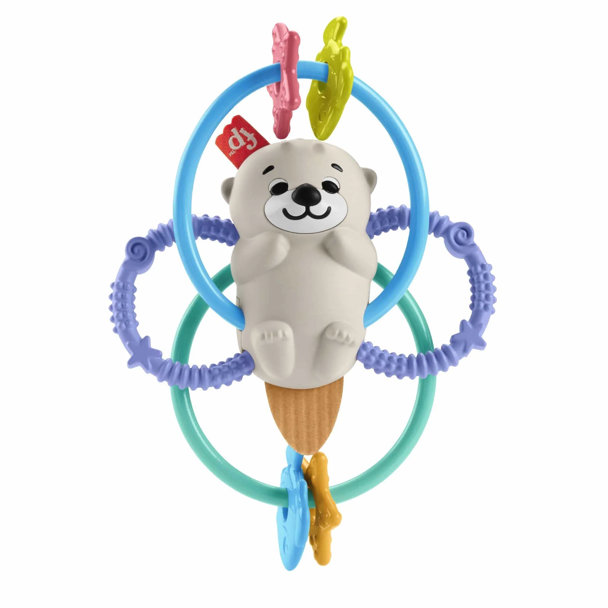 Fisher-Price Wyderka Zakręcony gryzaczek bez bisfenolu A, z elastycznymi krążkami, zabawka dla niemowląt, HJW12