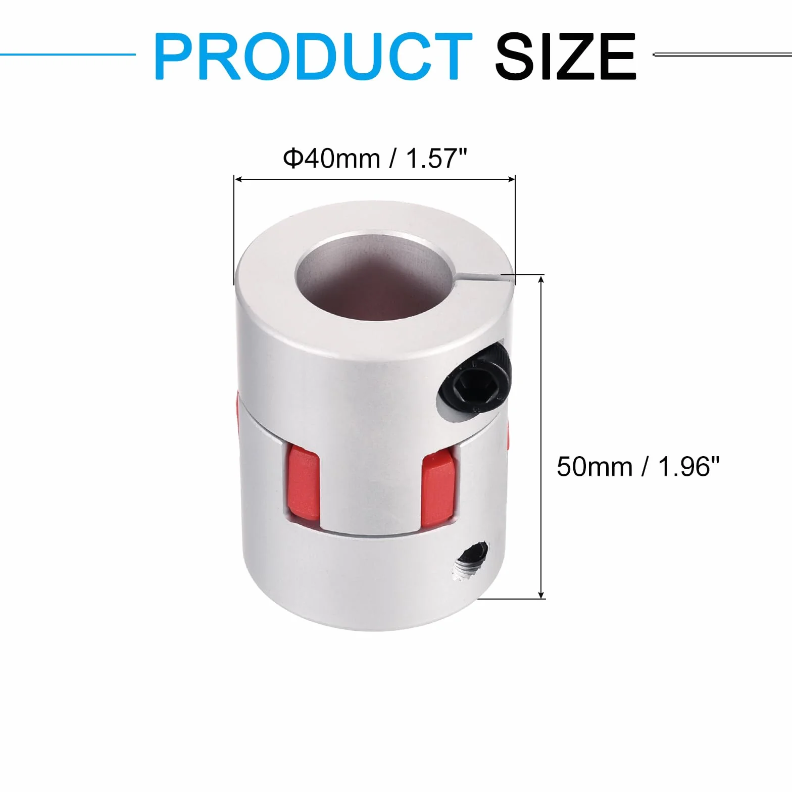 QUARKZMAN Aluminiowe sprzęgło wału 20 mm do 21 mm, elastyczne złącze Spider dł. 50 mm x śr. 40 mm, złącze szczękowe, złącze wału do drukarki 3D, dekoder DIY, frezarki CNC