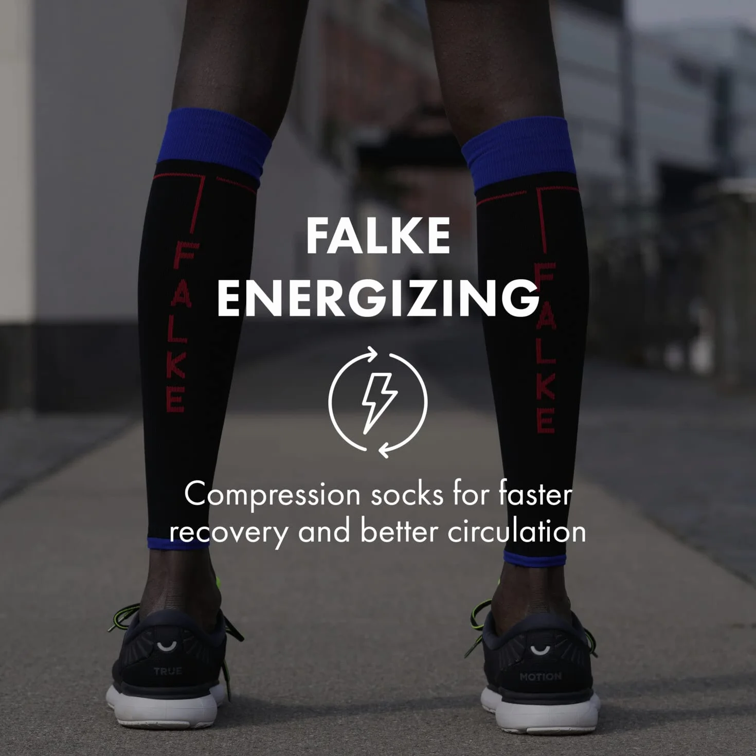 FALKE Mężczyźni Bandaż na łydkę RU Compression Tube M TB materiał funkcyjny kompresyjne 1 Para, Niebieski (Yve 6714) - Obwody łydek W3, ONESIZE