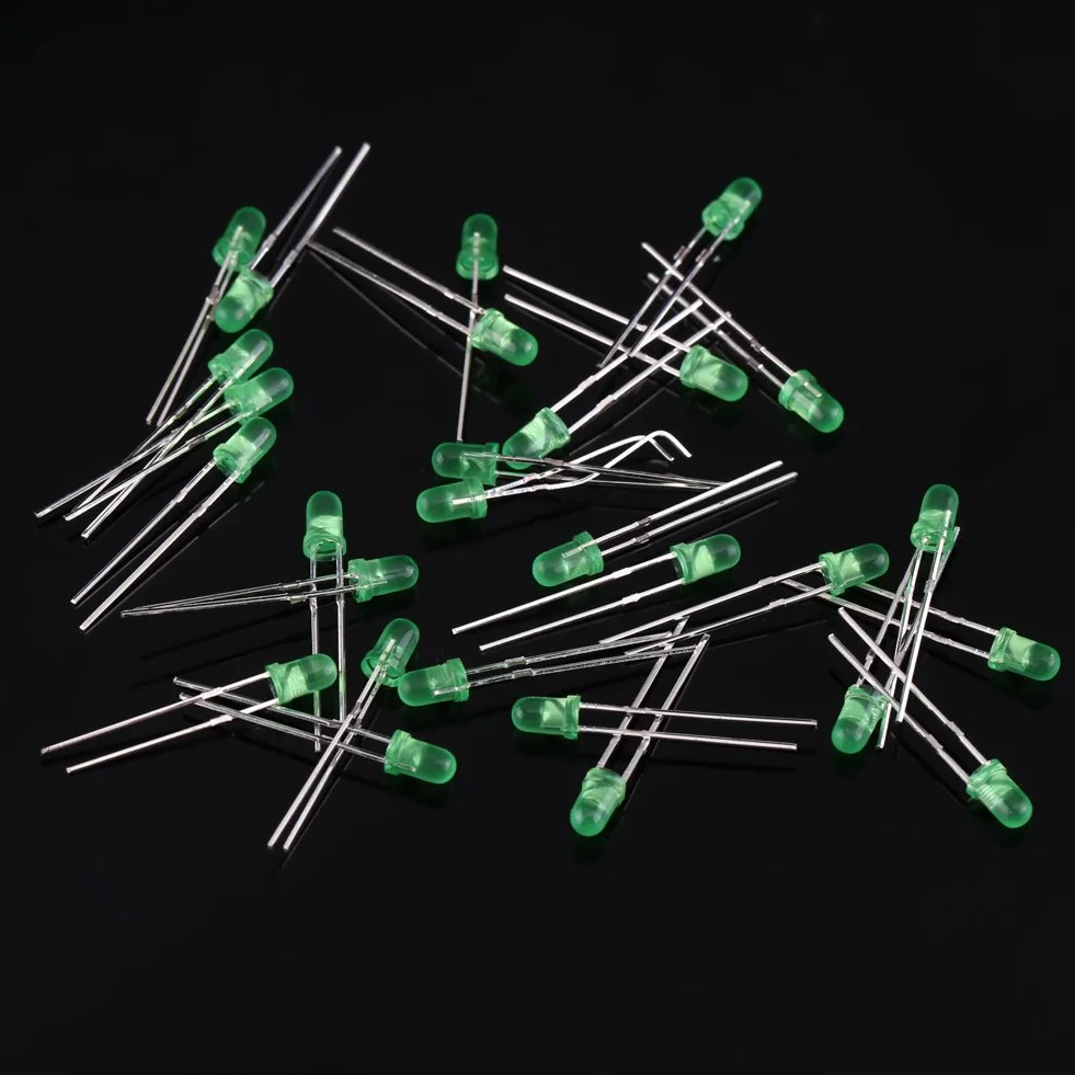 Akozon 3 mm kolorowa dioda, zestaw 500 diod elektroluminescencyjnych LED 3 mm 5 mm, zestaw akcesoriów elektronicznych, okrągły i 5 kolorów