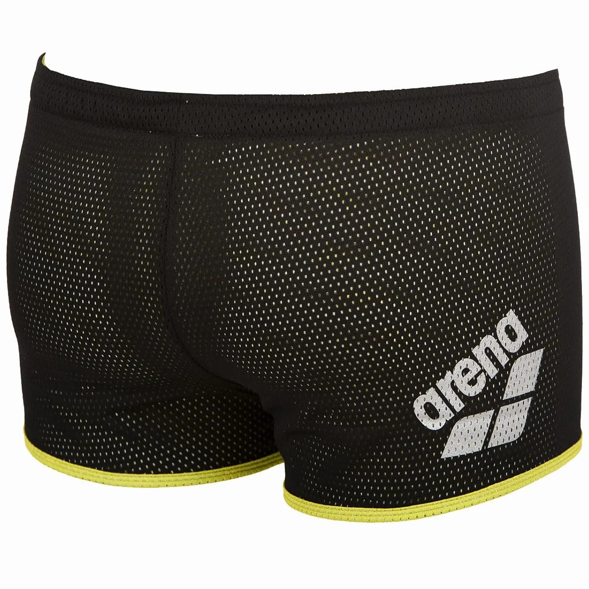 Arena Mężczyźni Square Cut Spodenki Kąpielowe, Czarny/Zielony, XL