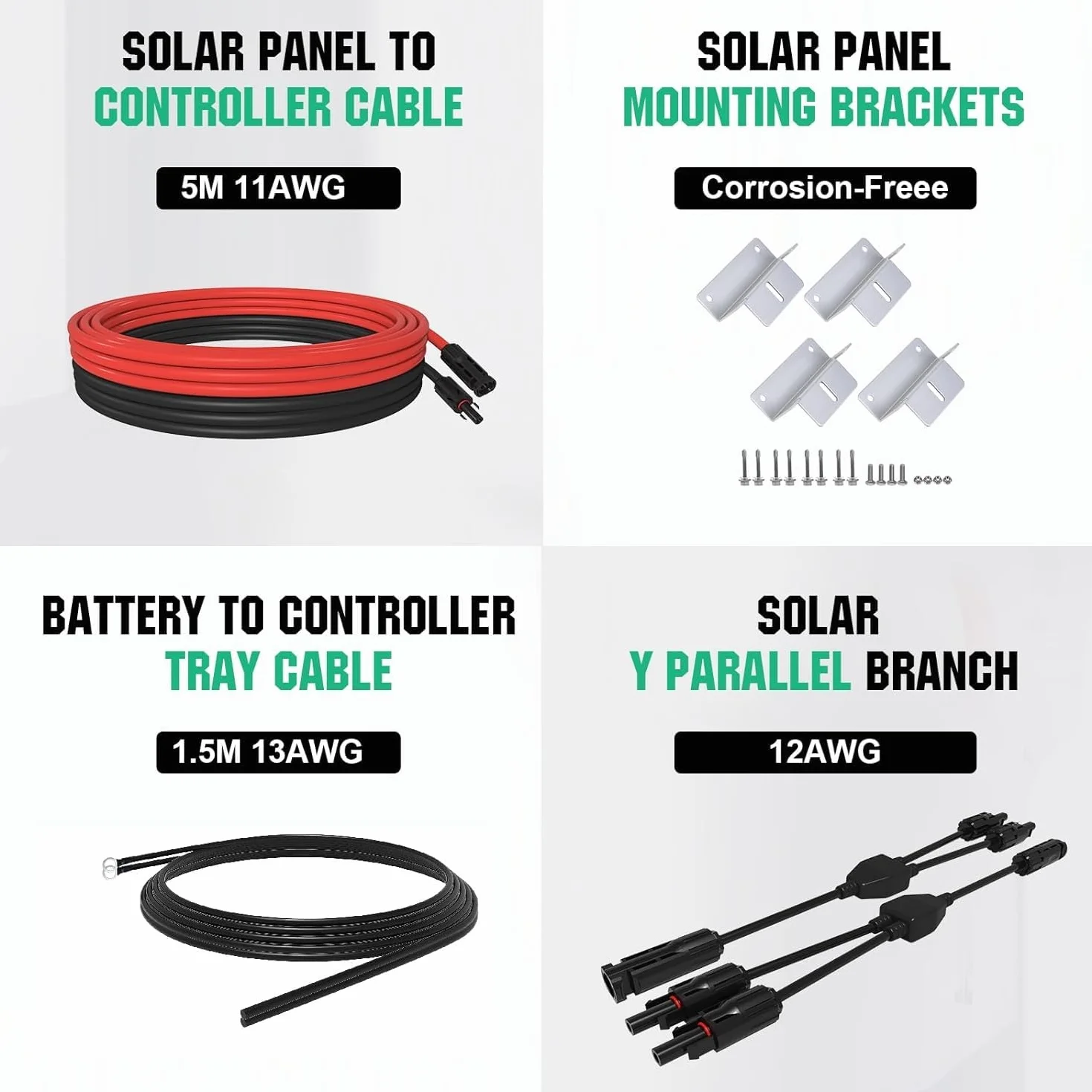 ECO-WORTHY Monokrystaliczny panel słoneczny, ogniwo słoneczne 240 W, zawiera moduł solarny 12 V + regulator ładowania 30 A + kabel 5 m + klamry do kamperów