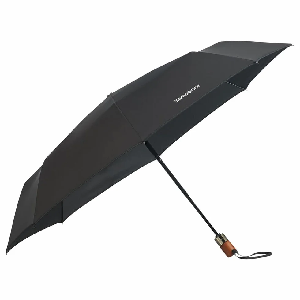 Samsonite Wood Classic S - 3 sekcja Auto Otwórz zamknięcie krótkiego parasola, 27 cm, czarny