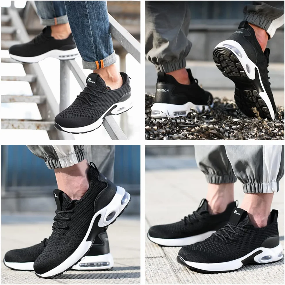 Nasogetch buty ochronne, buty robocze dla mężczyzn i kobiet, lekkie buty ochronne ze stalowymi noskami