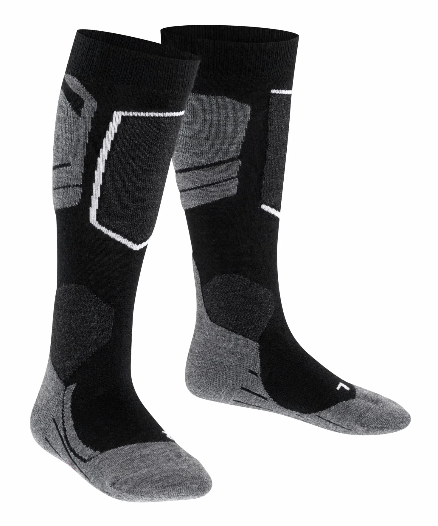 FALKE Uniseks - dzieci Skarpety narciarskie SK4 Advanced K Kh Wełna ciepłe cienkie 1 Para, Czarny Black-Mix 3010, 31-34