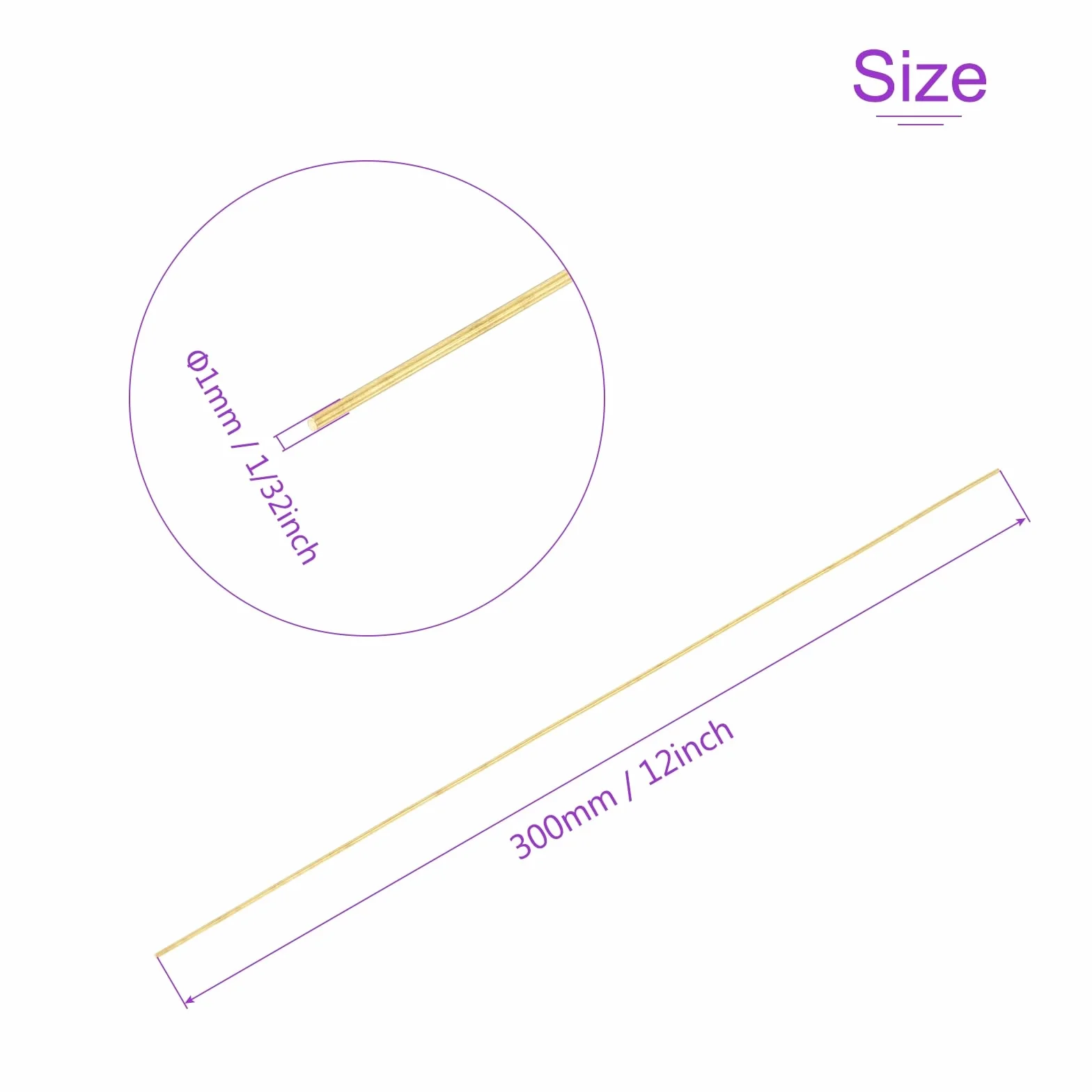 DMiotech 6 sztuk 1 mm x 300 mm mosiężne pręty okrągłe pręty do lutowania do samodzielnego wykonania mosiężny pręt tokarski model wału samolotu statek samochodowy