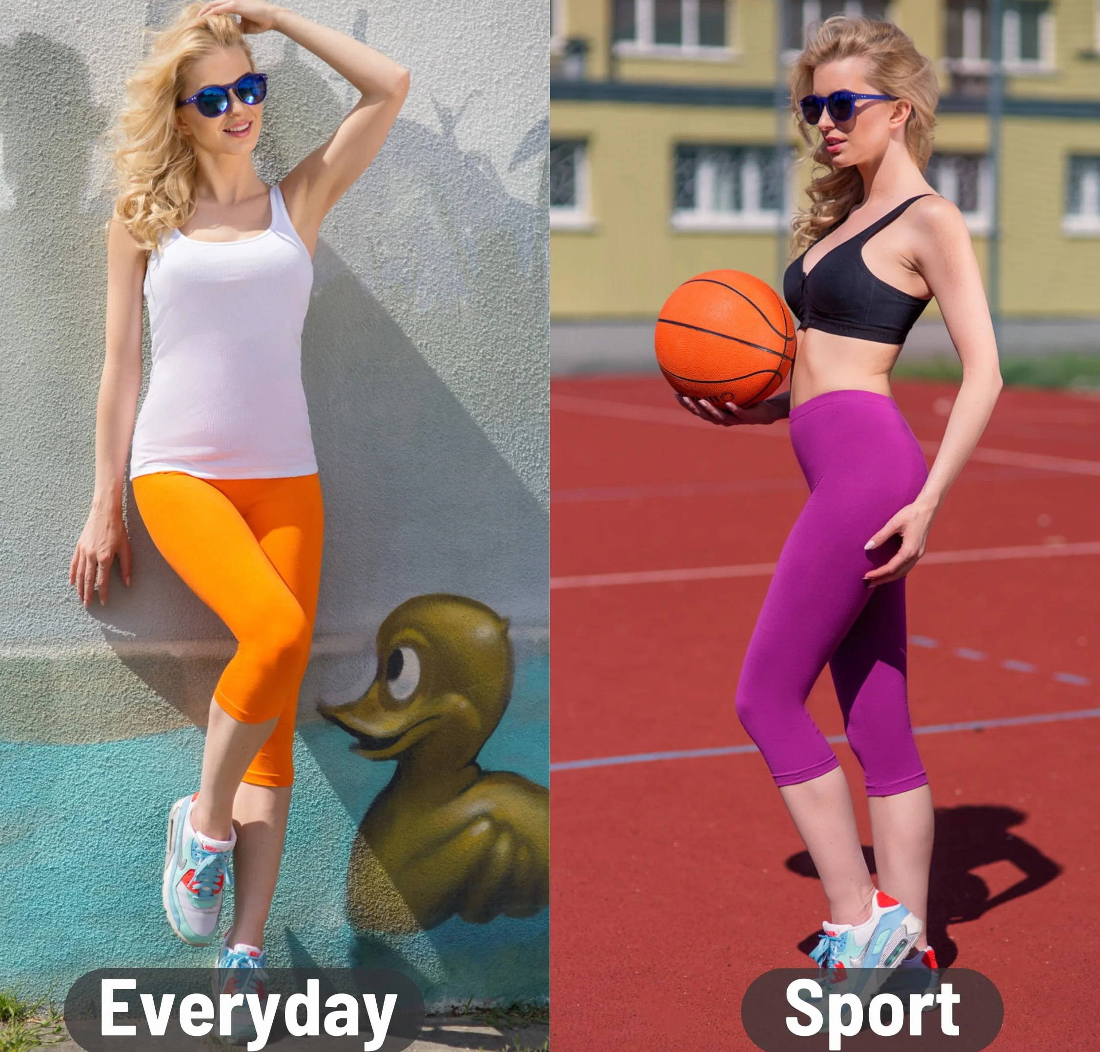 SOFTSAIL Damskie legginsy 3/4 długości bawełniane spodnie capri legginsy aktywne spodnie maślane miękkie na co dzień sport trening siłownia bieganie joga 8-24 UK
