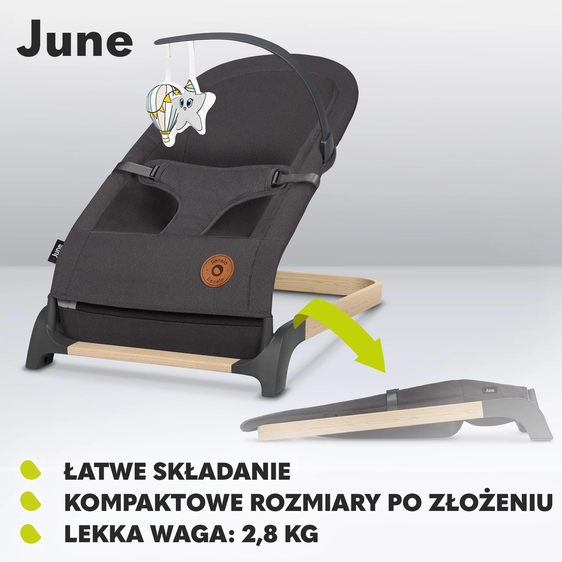 Lionelo LO-JUNE GREY STONE June Air - Bujaczek, Szary, Średni