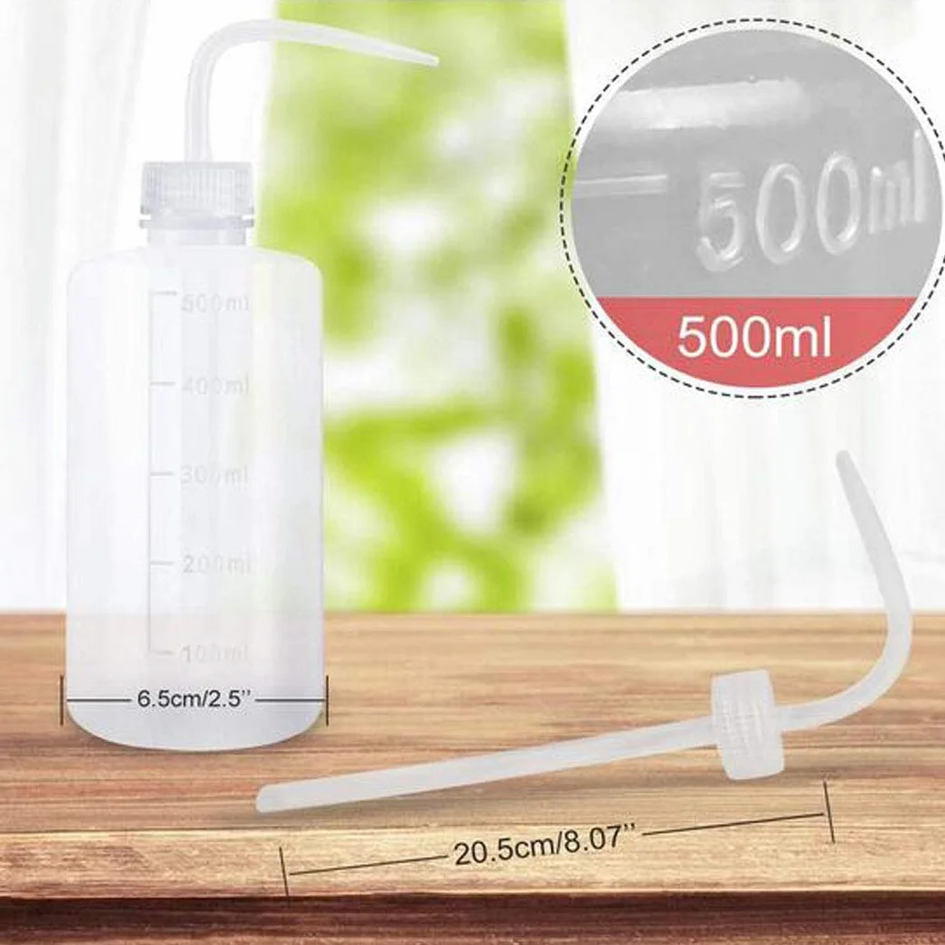 Butelka z rozpylaczem, 500 ml, profesjonalna, trwała tatuaż, butelka ogrodowa, wyciskana do butelki z rozpylaczem wody (przezroczysta)